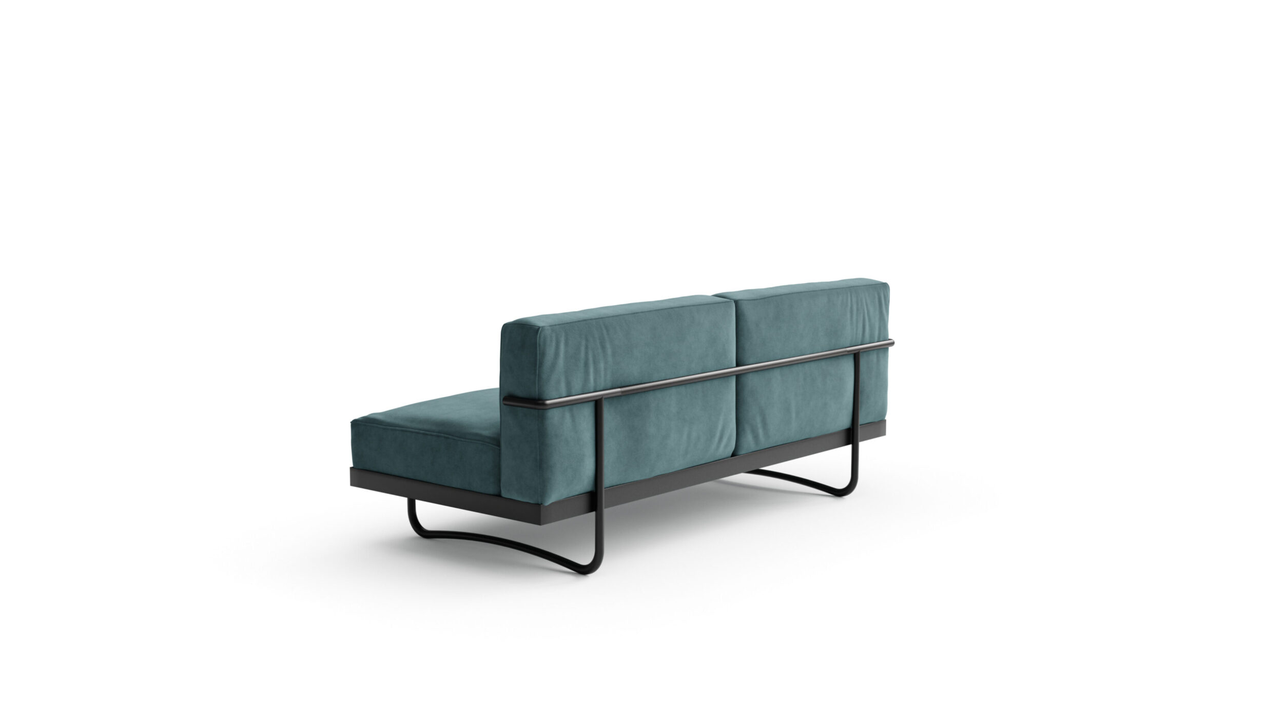 LC5 Office Series Two-Seat Loveseat Sofa 1934 Reproduction by Archetype Forms - Le Corbusier - Back-Angle View