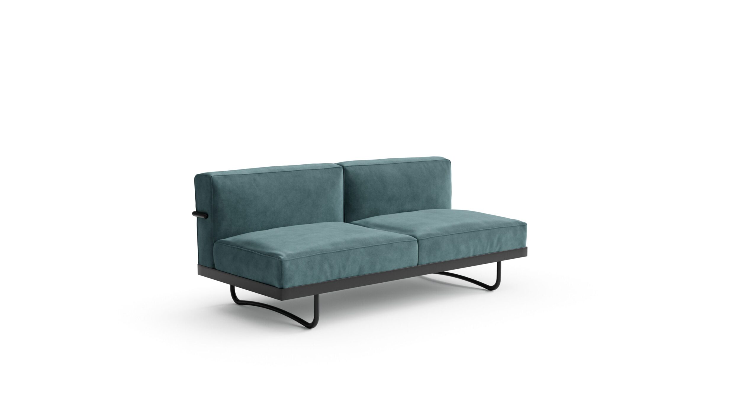 LC5 Office Series Two-Seat Loveseat Sofa 1934 Reproduction by Archetype Forms - Le Corbusier - Front Angle-2 View