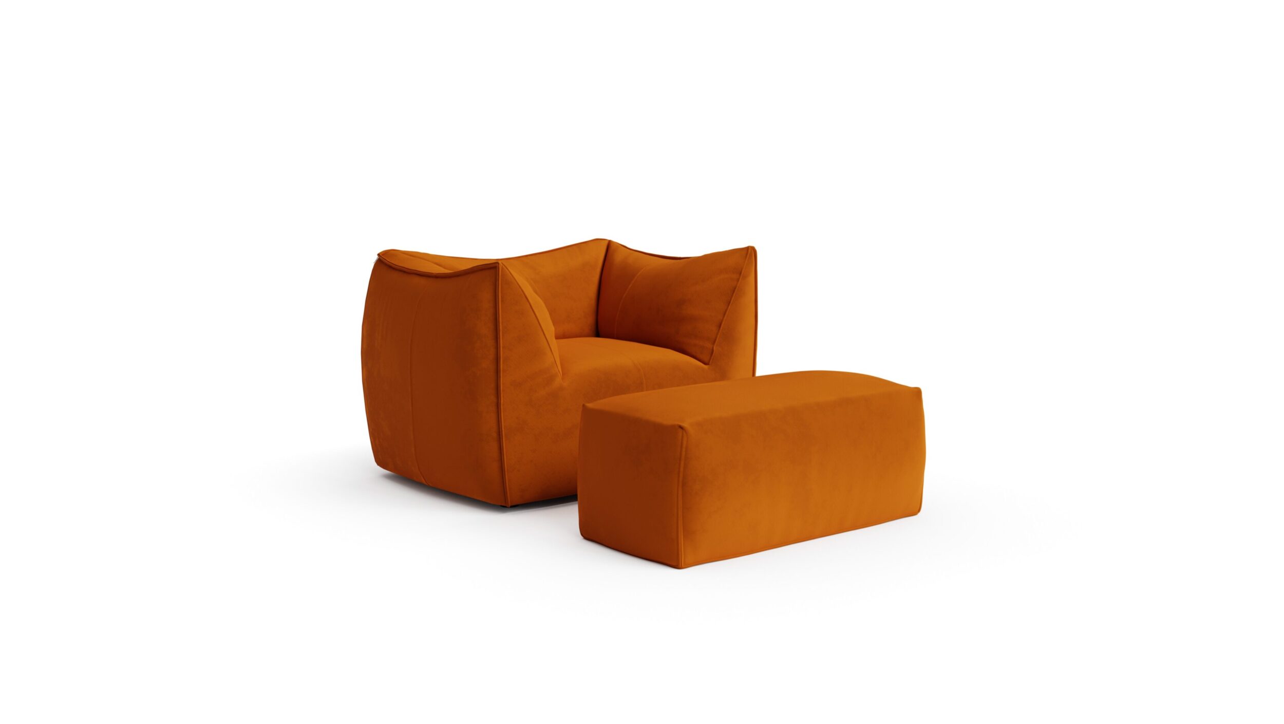 Le Bambole Chair & Ottoman 1972 Reproduction by Archetype Forms - Mario Bellini - Front Angle-2 View