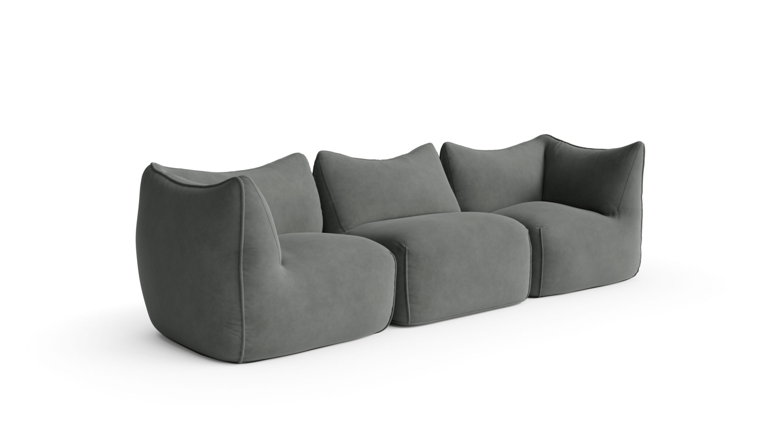 Le Bambole Modular Sofa 3-Piece 1972 Reproduction by Archetype Forms - Mario Bellini - Front Angle-2 View