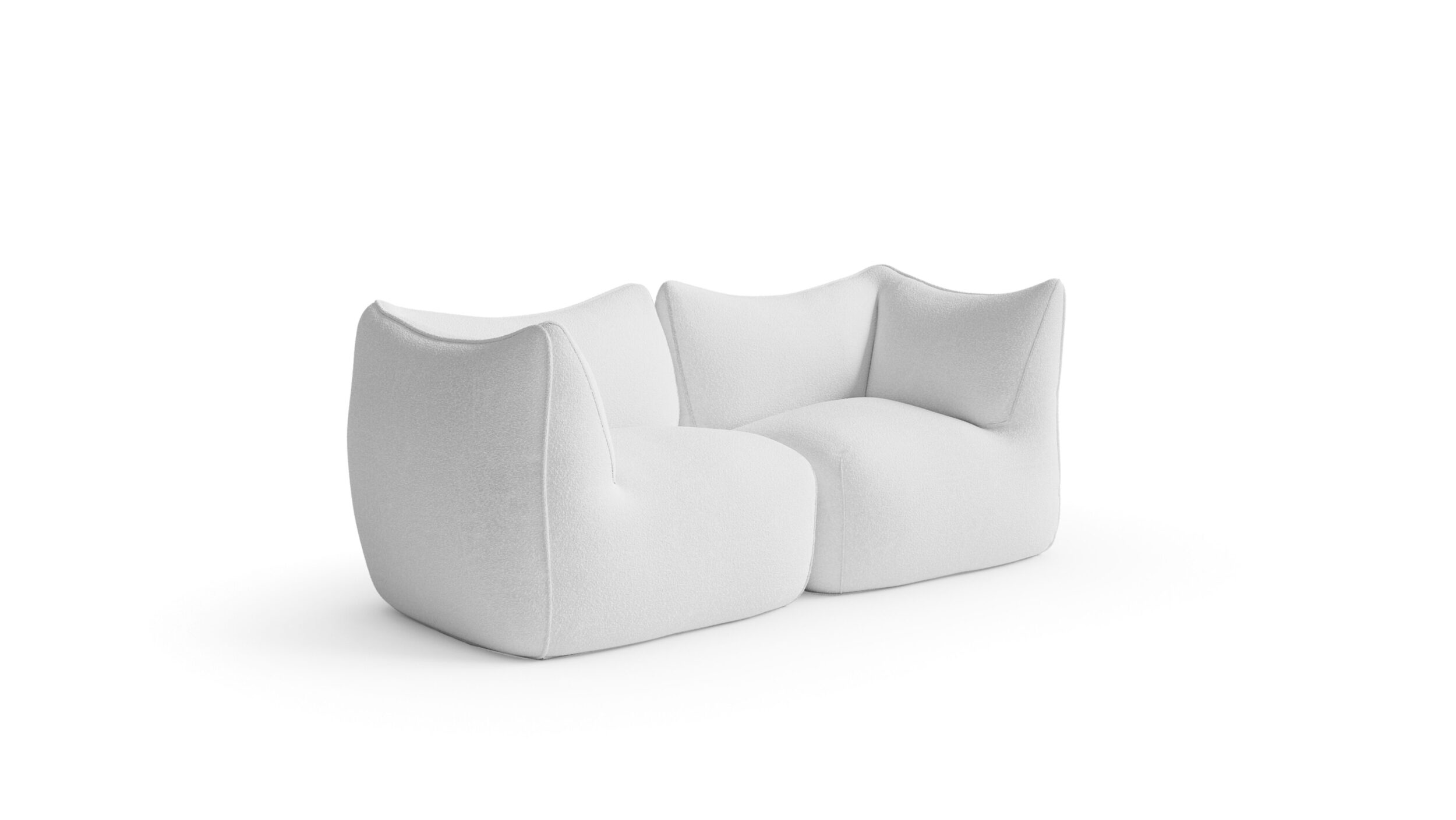 Le Bambole Modular Sofa Ends-Corner 1972 Reproduction by Archetype Forms - Mario Bellini - Paired Front Angle-2 View