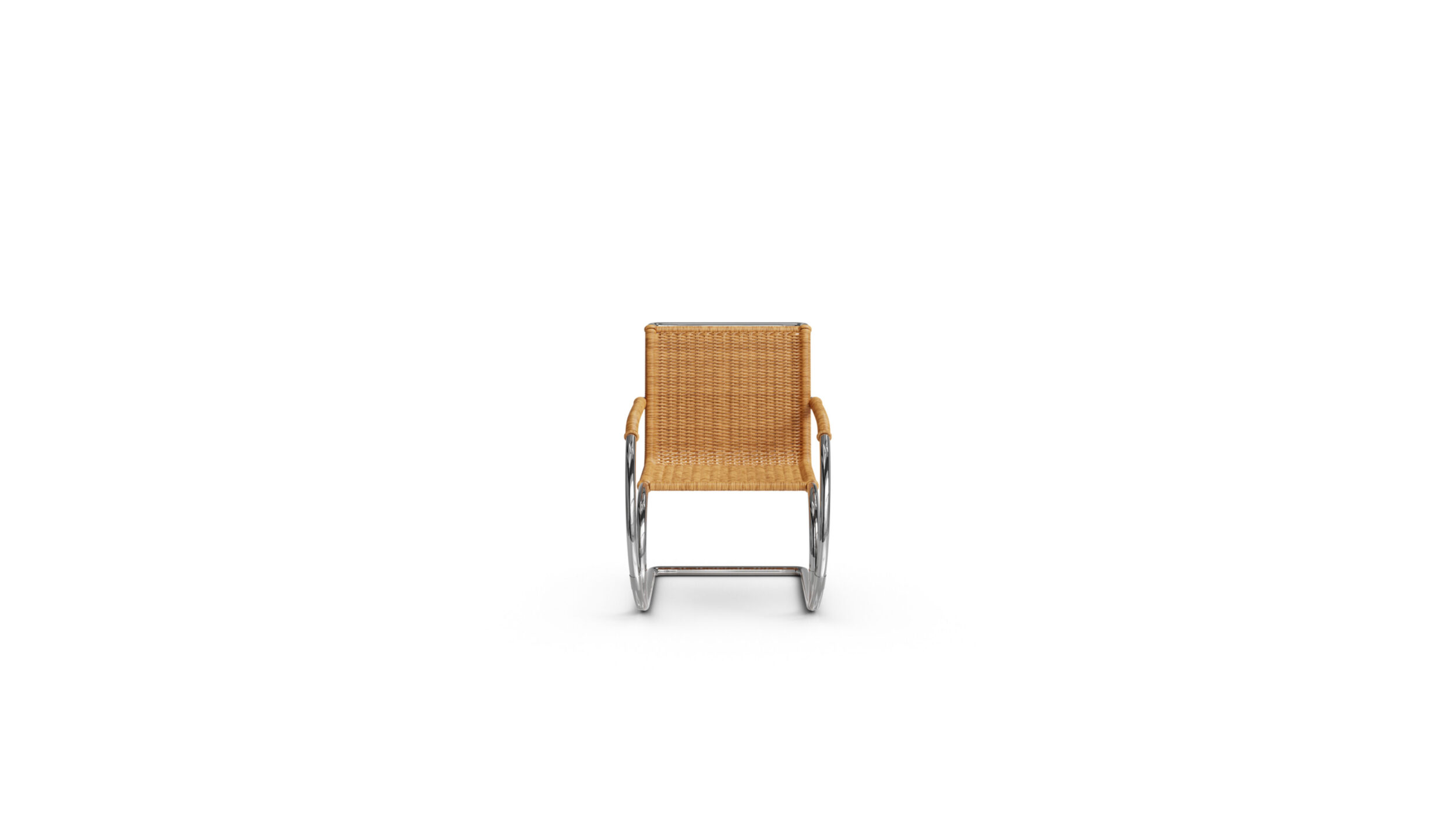 MR Armchair, MR20/1 Cane Rattan Reproduction by Archetype Forms - Mies van der Rohe - Front View