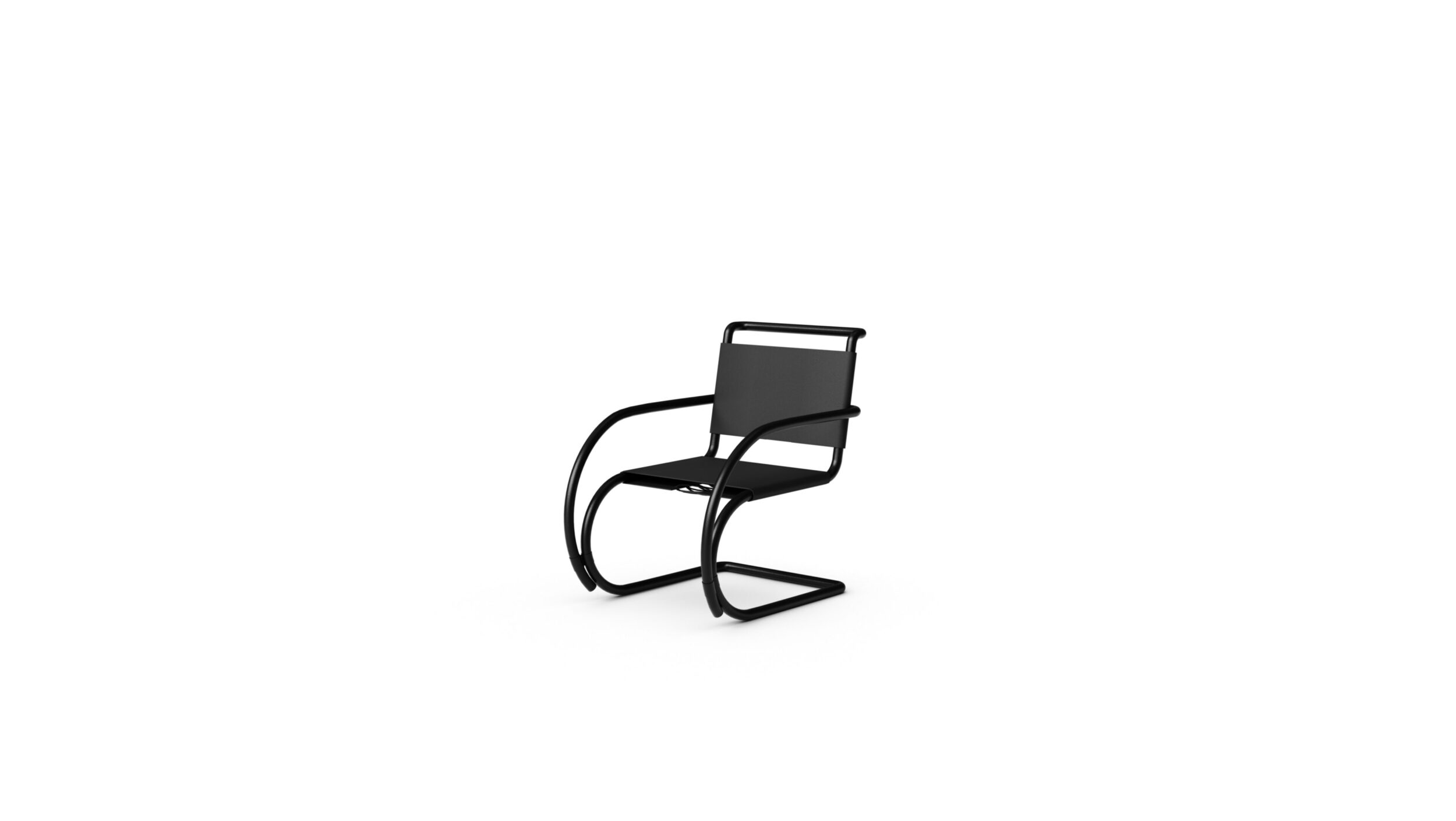 MR Armchair Leather Sling, MR20 Reproduction by Archetype Forms - Mies van der Rohe - Front-Angle View