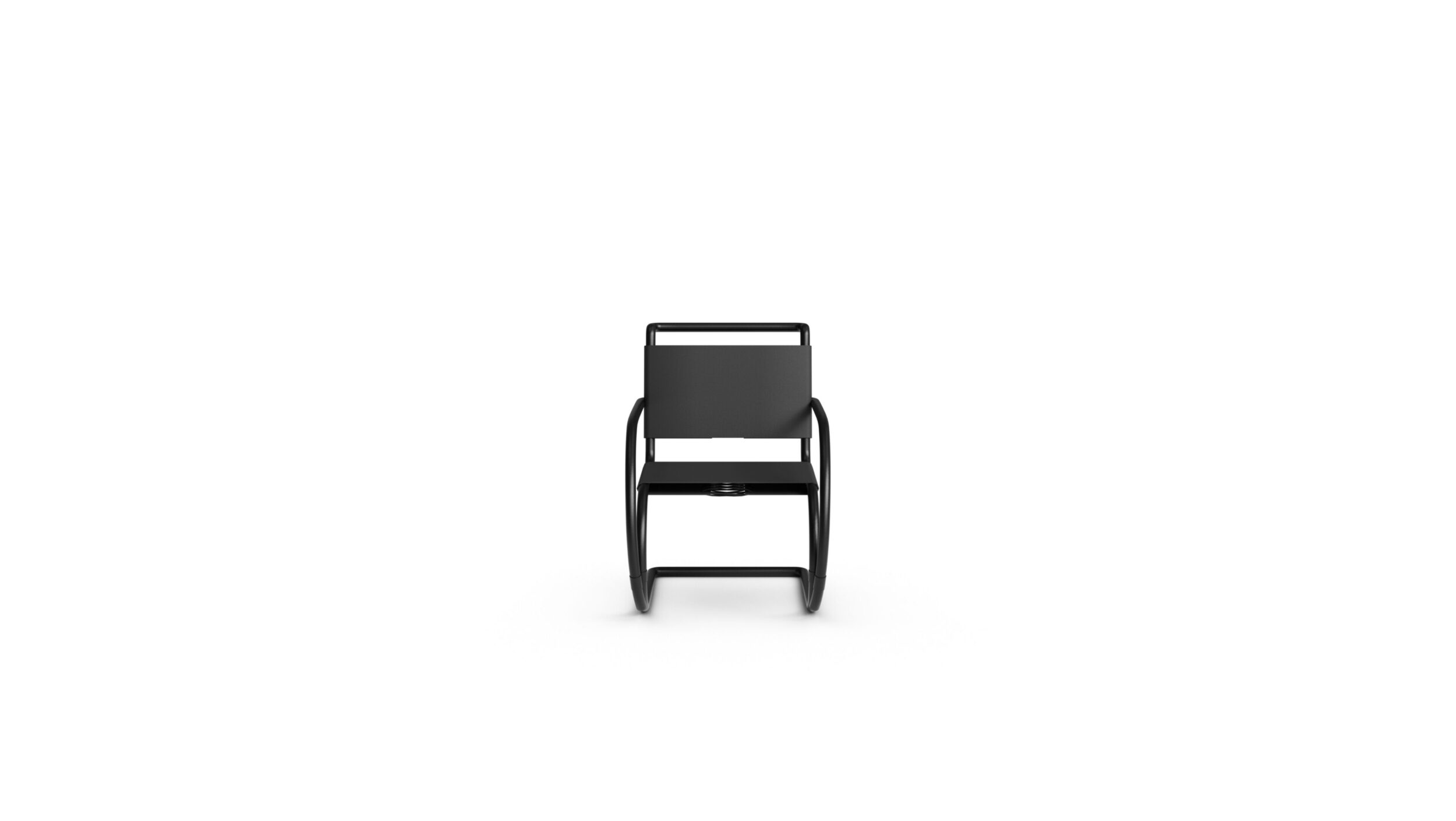 MR Armchair Leather Sling, MR20 Reproduction by Archetype Forms - Mies van der Rohe - Front View