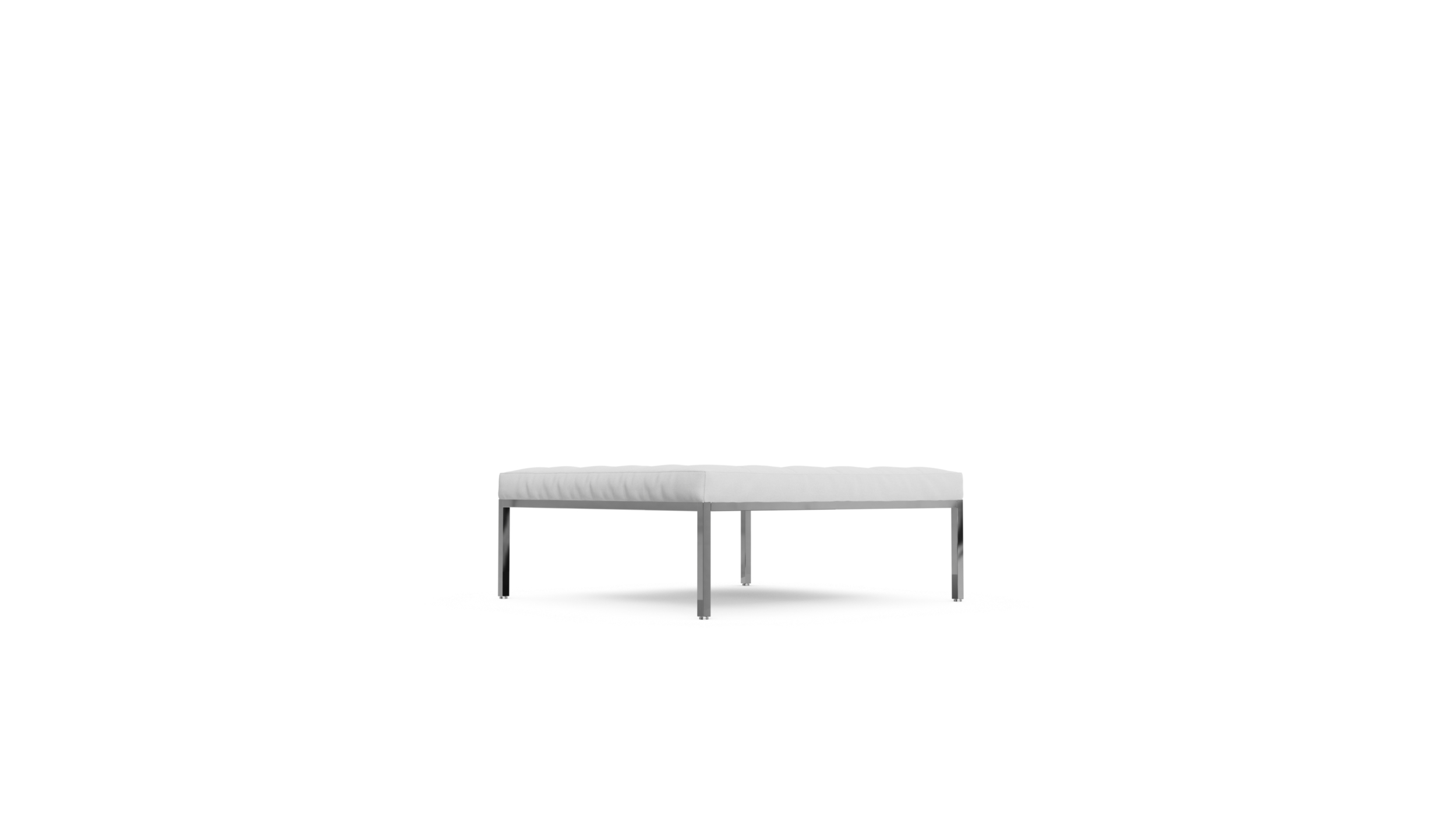 Relaxed Bench - Small Square 4-Seat 2530YRC4 Reproduction by Archetype Forms - Florence Knoll - Side-View