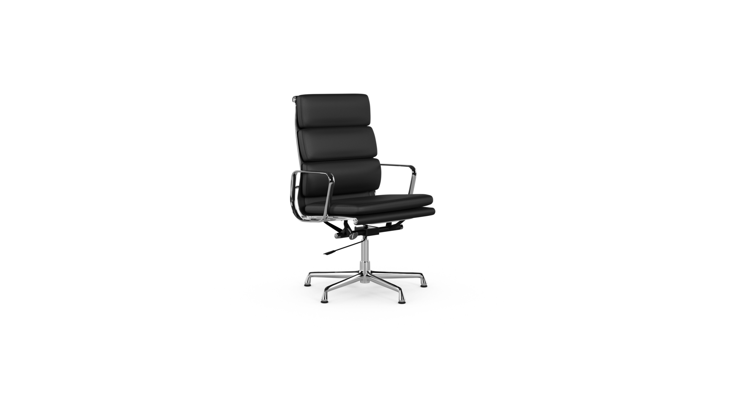 Eames Soft Pad Executive Chair EA 2119 On Glides, Pneumatic Lift Reproduction by Archetype Forms - Charles & Ray Eames - Front Angle-2 View