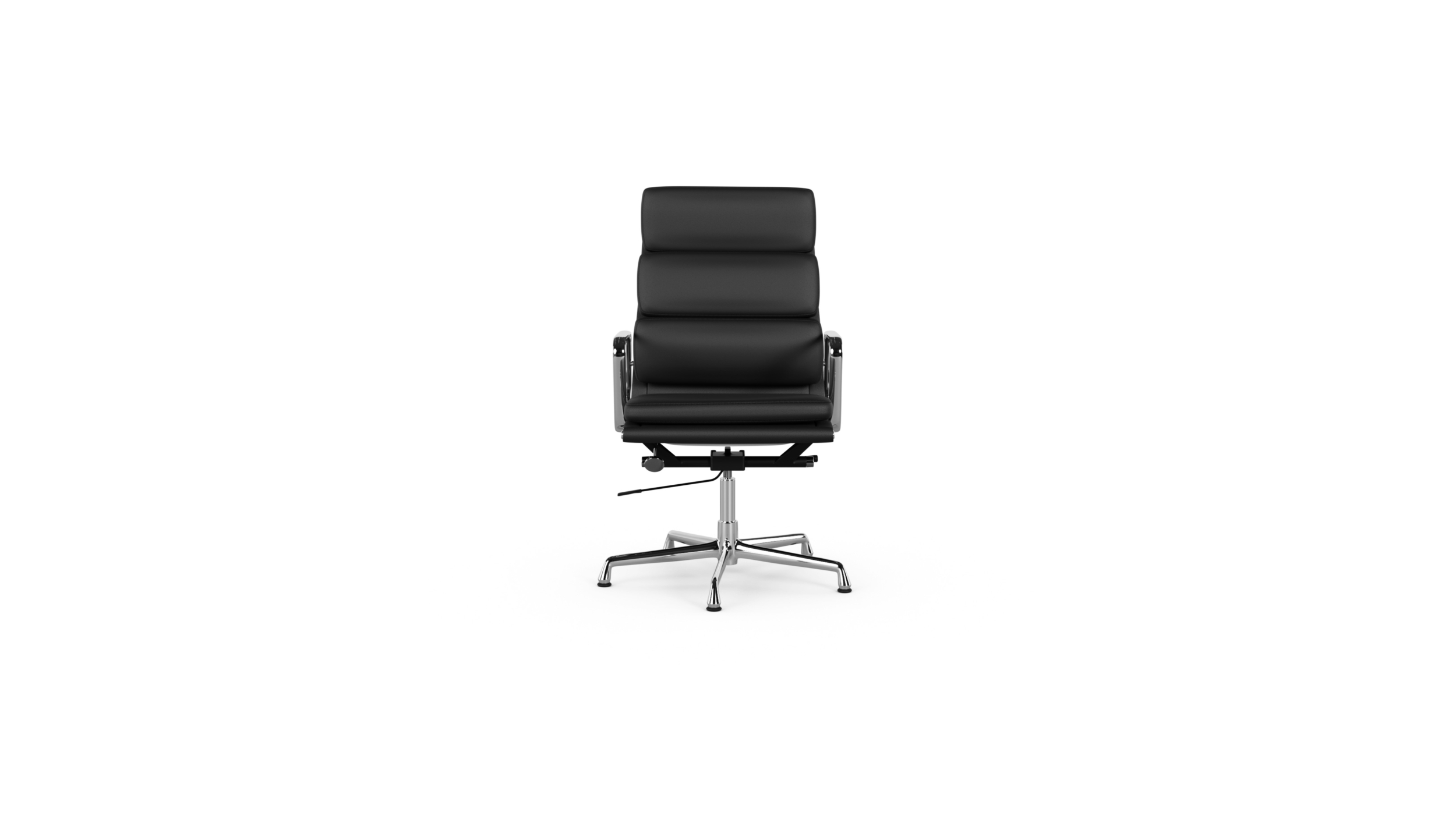 Eames Soft Pad Executive Chair EA 2119 On Glides, Pneumatic Lift Reproduction by Archetype Forms - Charles & Ray Eames - Front View