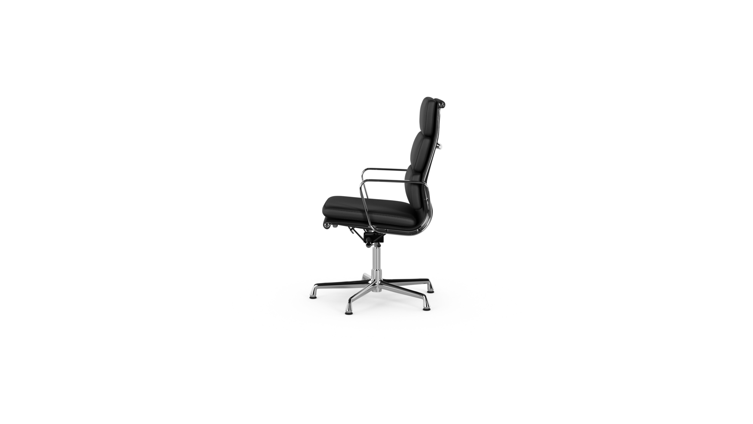 Eames Soft Pad Executive Chair EA 2119 On Glides, Pneumatic Lift Reproduction by Archetype Forms - Charles & Ray Eames - Side-View