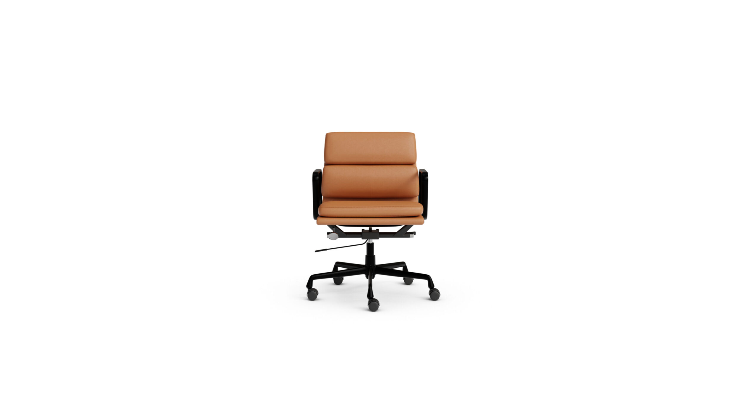 Eames Softpad Management Chair EA 217 On Castors. Pneumatic Lift Reproduction by Archetype Forms - Charles & Ray Eames - Front View