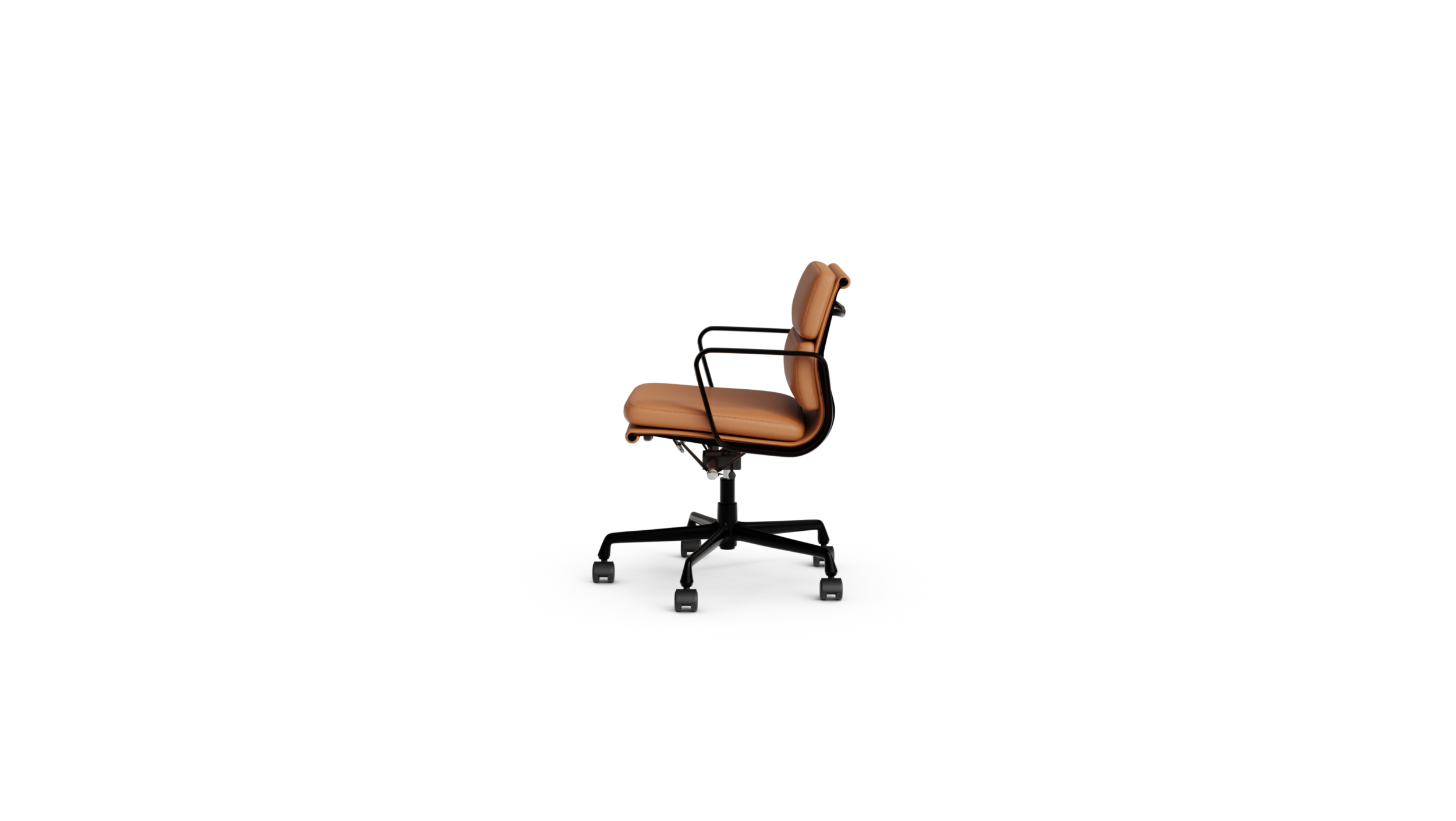 Eames Softpad Management Chair EA 217 On Castors. Pneumatic Lift Reproduction by Archetype Forms - Charles & Ray Eames - Side-View