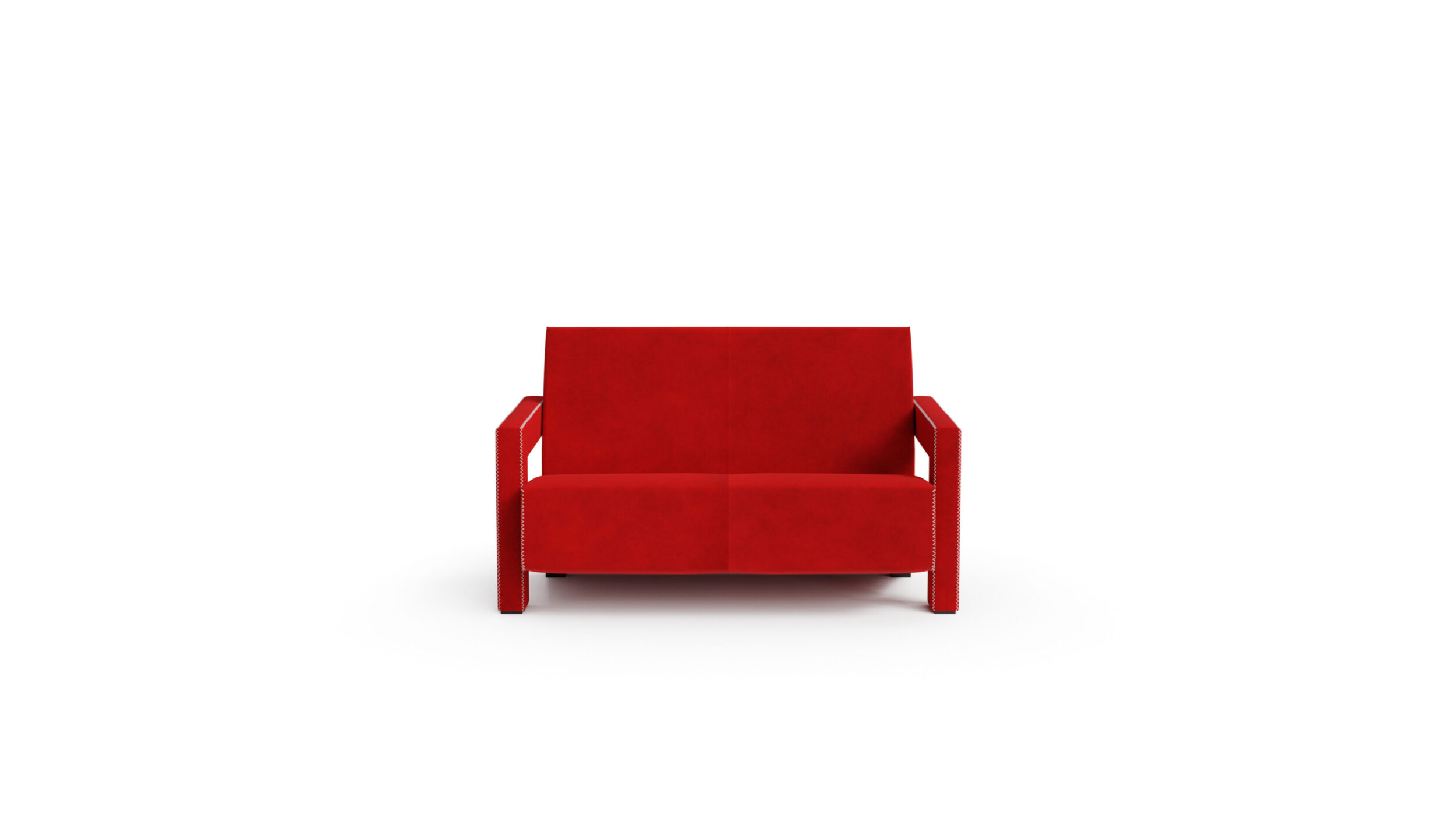 Utrecht Straight 2-Seat Sofa 637-12 Reproduction by Archetype Forms - Gerrit Thomas Rietveld - Front View