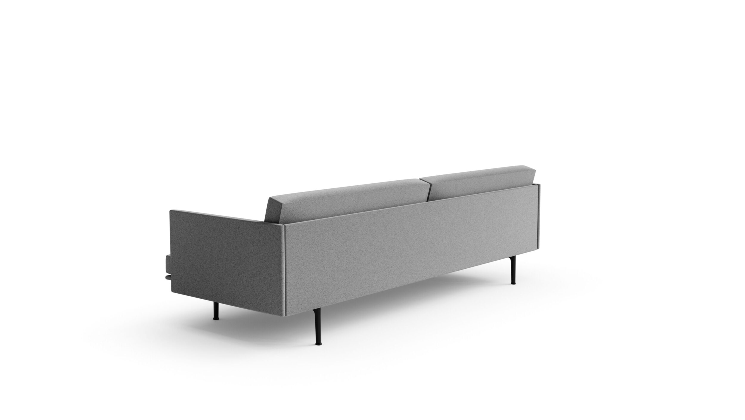 Back angle view of the Outline Sofa 3-Seater by Muuto, designed by Anderssen, available online in Canada. Made by Archetype Forms.