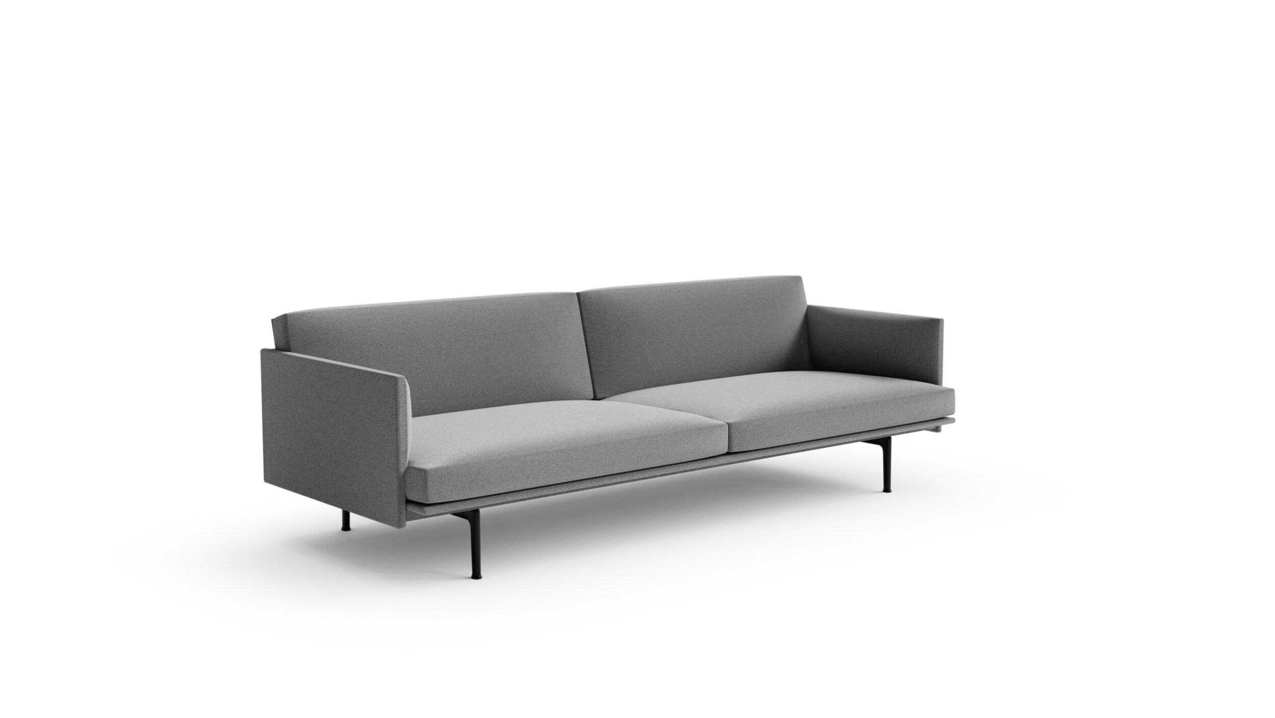 Front angle 2 view of the Outline Sofa 3-Seater by Muuto, designed by Anderssen, available online in Canada. Made by Archetype Forms.