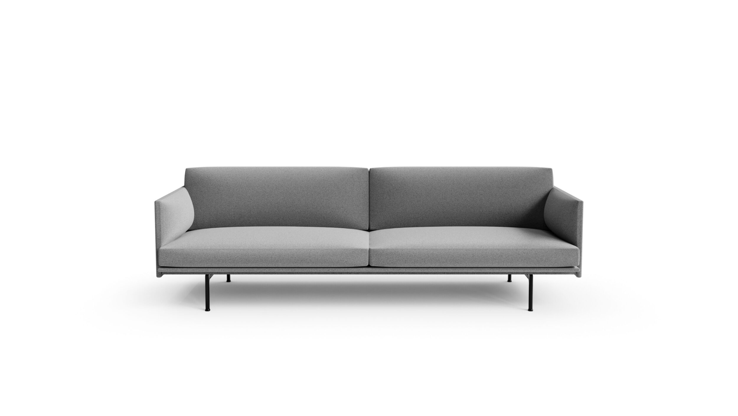 Front view of the Outline Sofa 3-Seater by Muuto, designed by Anderssen, available online in Canada. Made by Archetype Forms.