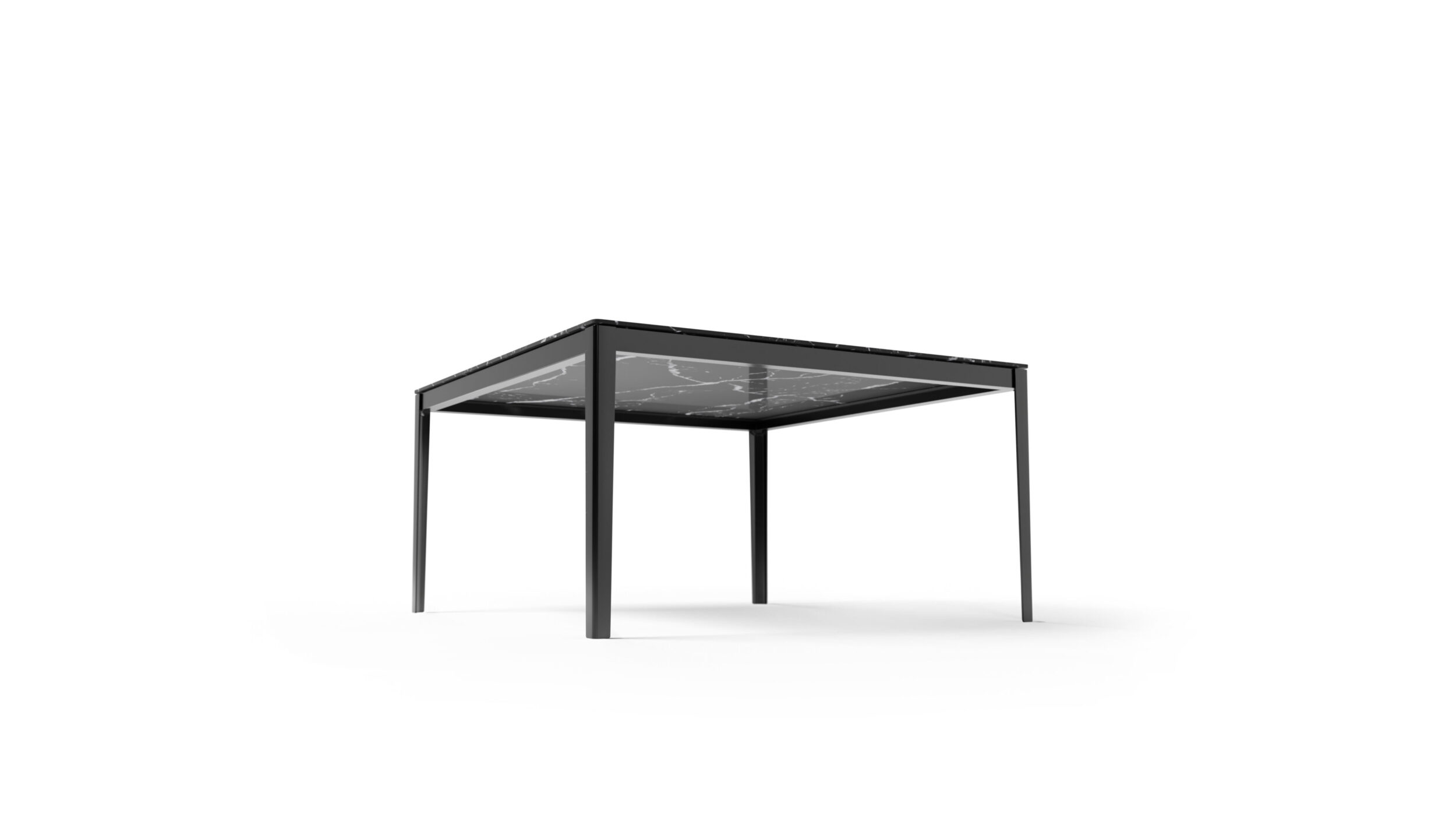 Front angle 2 view of the Cotone Dining Table Square 140x140x74cm designed by Ronan and Erwan Bouroullec, available online in Canada. Made by Archetype Forms.