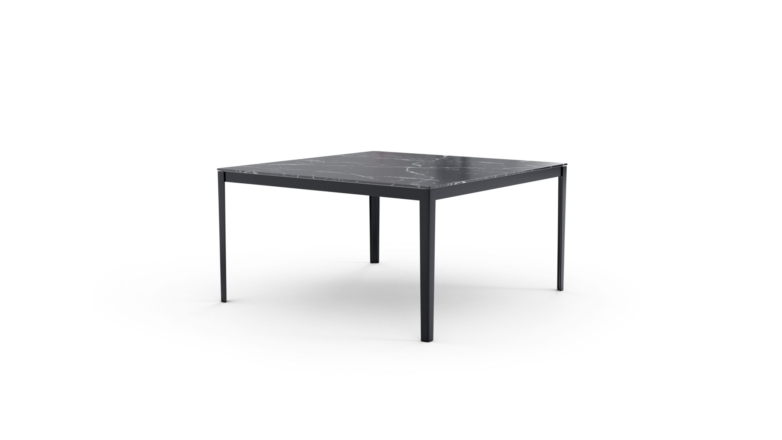 Front angle view of the Cotone Dining Table Square 140x140x74cm designed by Ronan and Erwan Bouroullec, available online in Canada. Made by Archetype Forms.