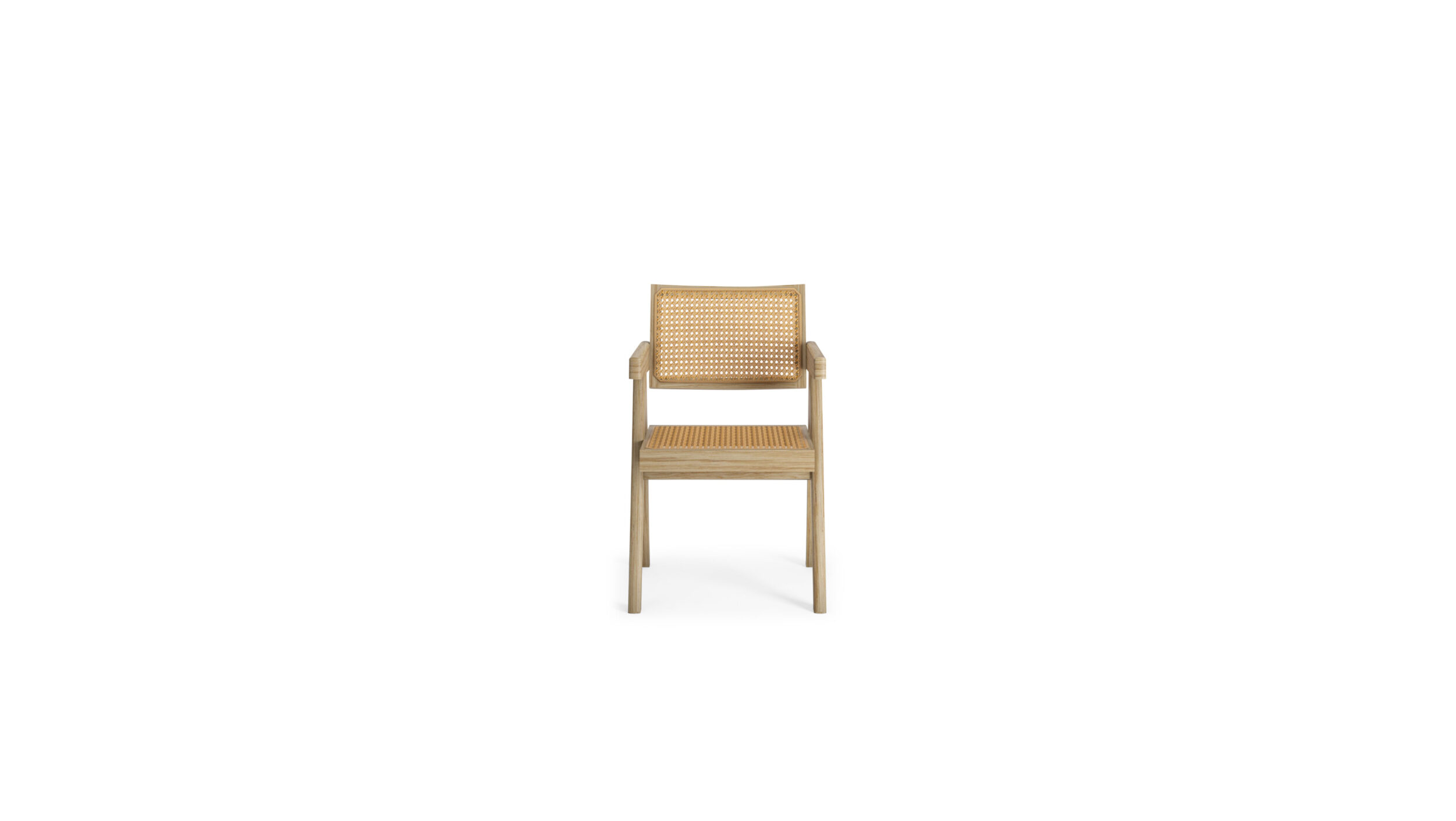 Front view of the Capitol Complex Chair Armchair 051 by Pierre Jeanneret, available online in Canada. Made by Archetype Forms.