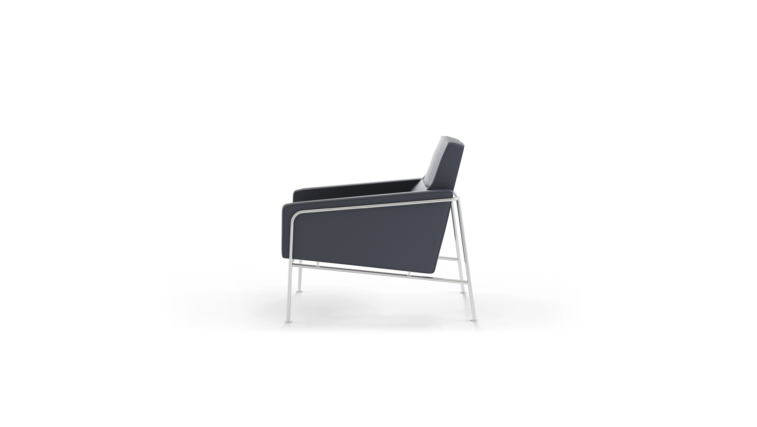 Side-View of the Series 3300 Copenhagen SAS Royal Hotel Armchair by Arne Jacobsen, designed by Arne Jacobsen, available online in Canada. Made by Archetype Forms.