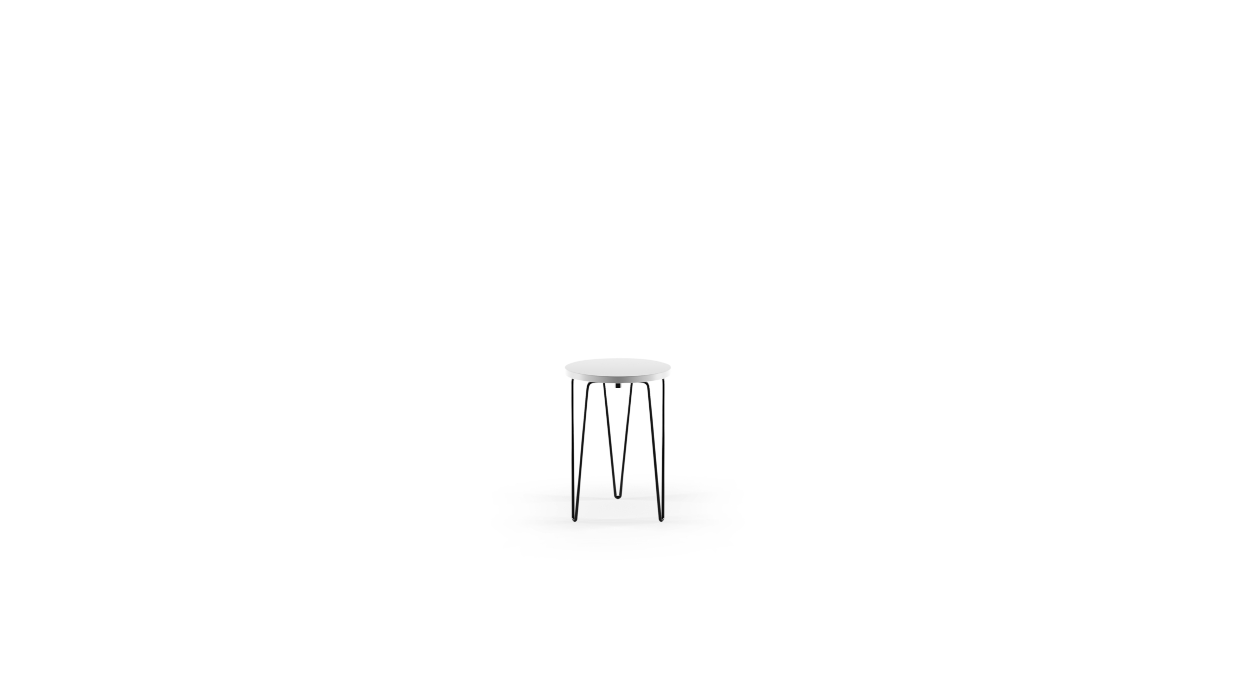 Front-Angle view of the Hairpin Stacking Table 75 by Florence Knoll, designed by Florence Knoll, available online in Canada. Made by Archetype Forms.