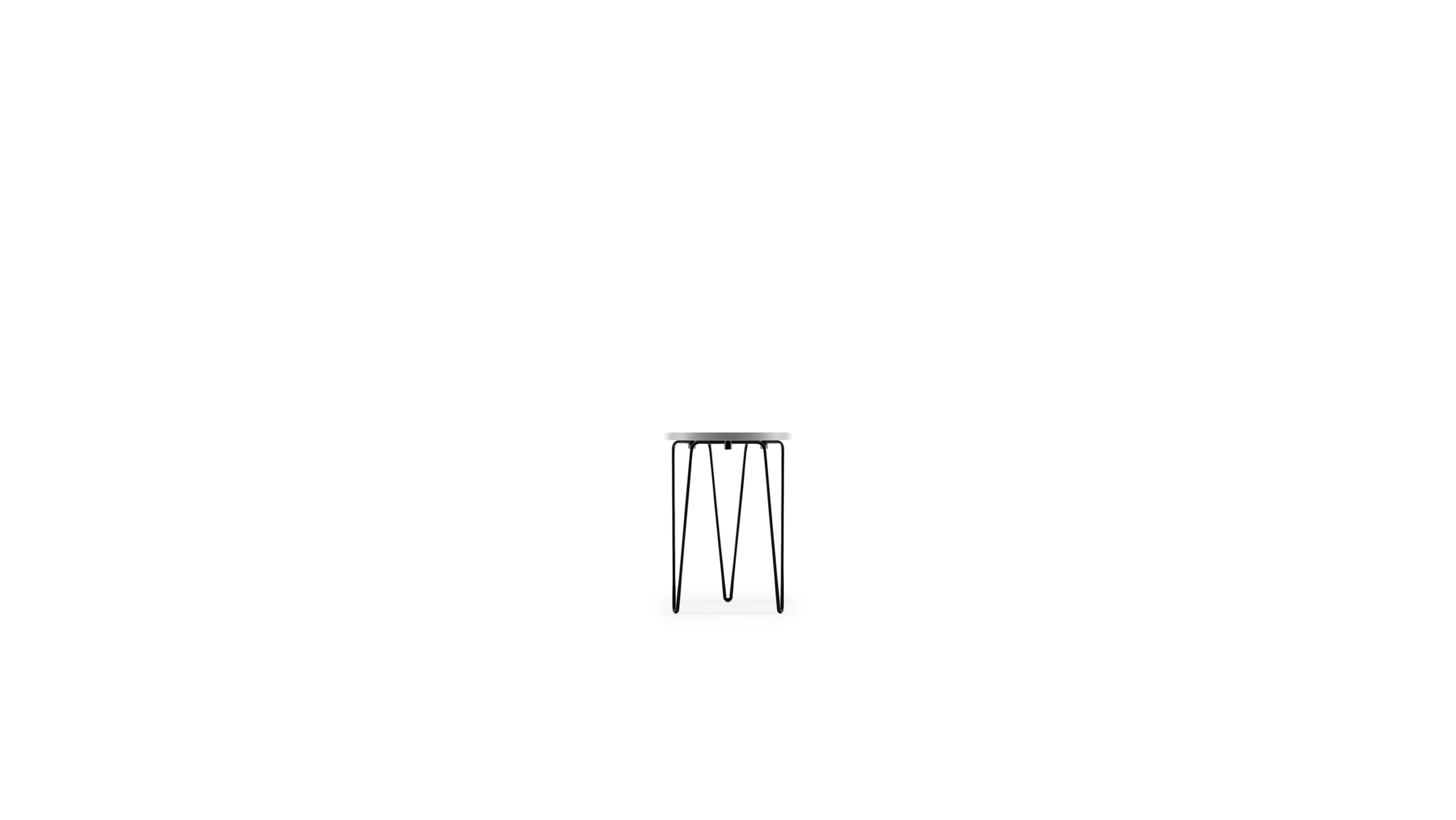 Front view of the Hairpin Stacking Table 75 by Florence Knoll, designed by Florence Knoll, available online in Canada. Made by Archetype Forms.