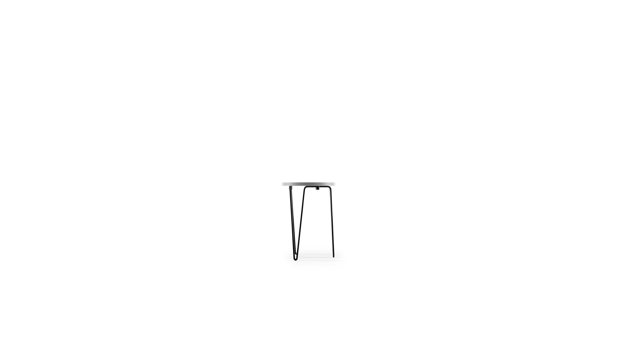 Side-View of the Hairpin Stacking Table 75 by Florence Knoll, designed by Florence Knoll, available online in Canada. Made by Archetype Forms.