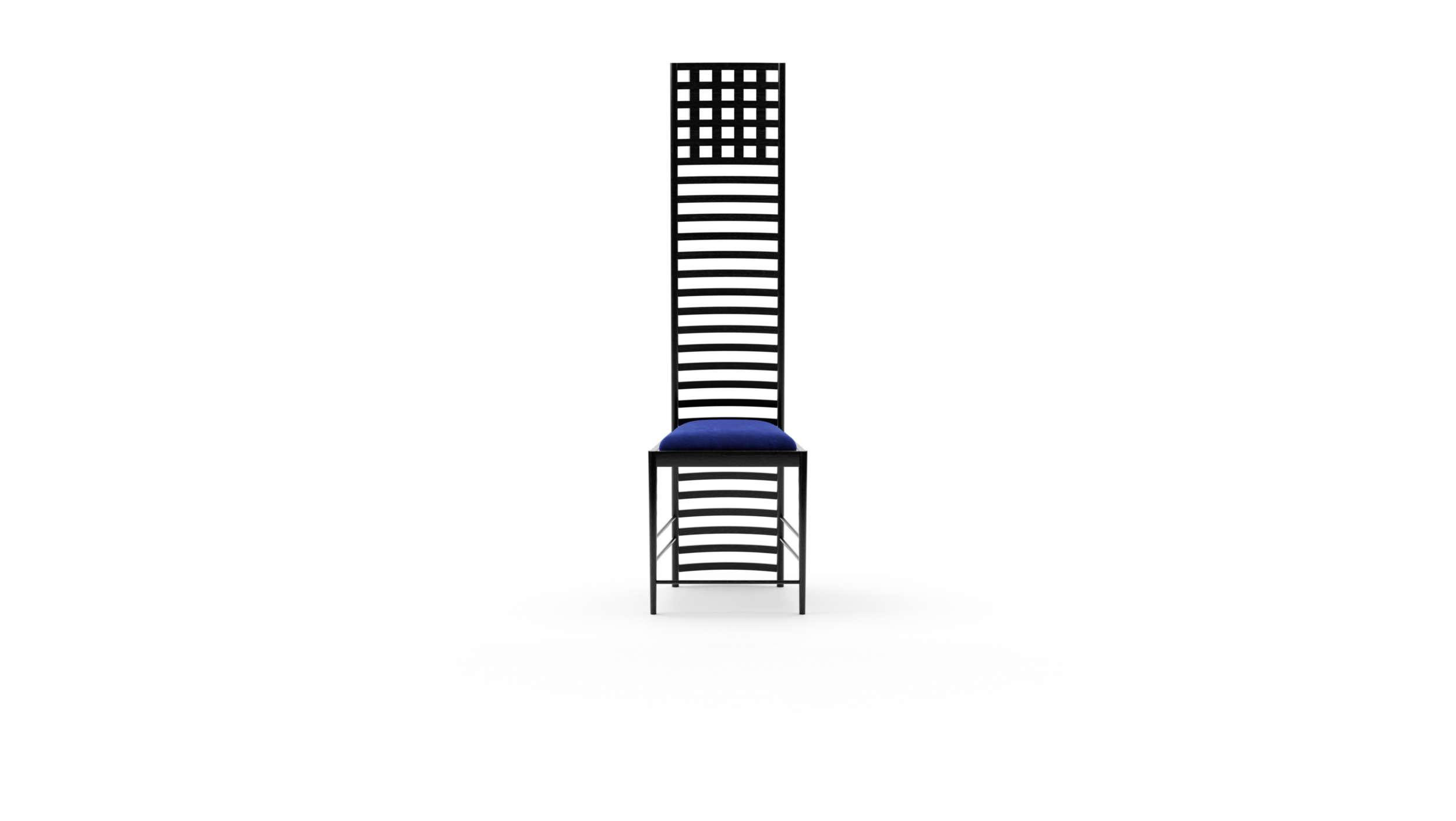 Front view of the Hill House 1 Chair by Charles Rennie Mackintosh, designed by Charles Rennie Mackintosh, available online in Canada. Made by Archetype Forms.