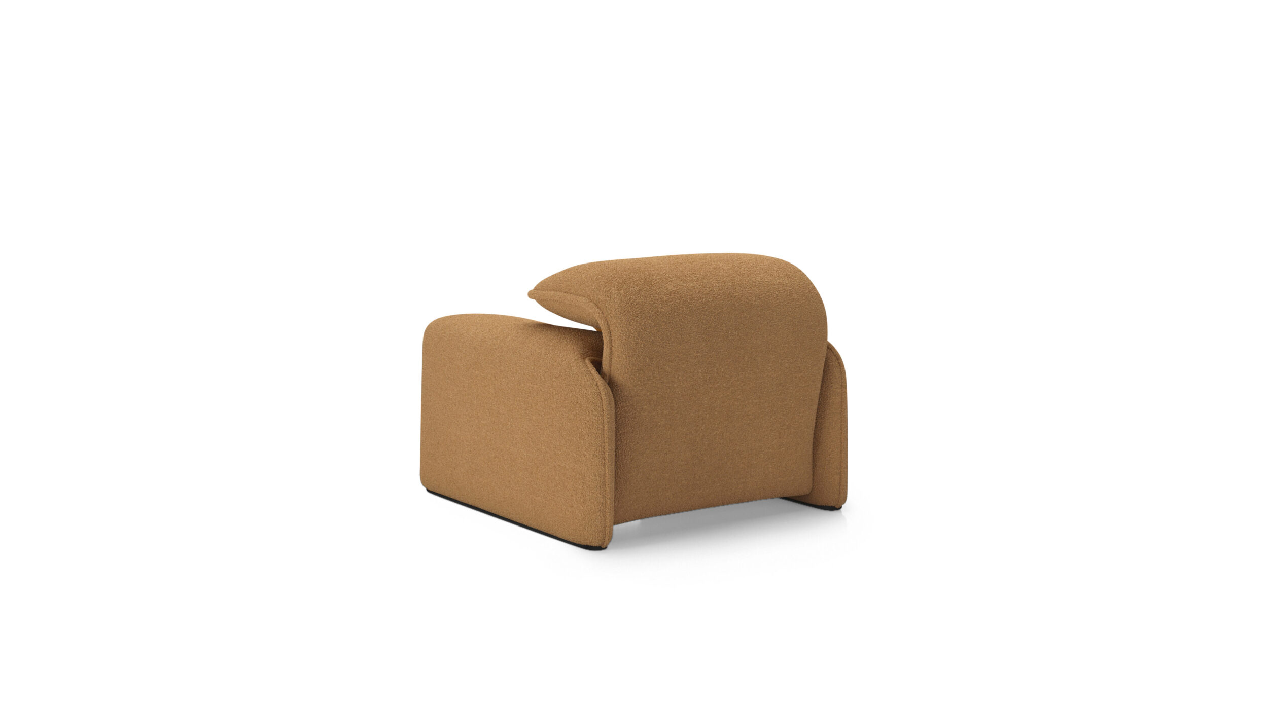 Back angle view of the Maralunga Poltrona Armchair 675 5 A1 by Vico Magistretti, designed by Vico Magistretti, available online in Canada. Made by Archetype Forms.