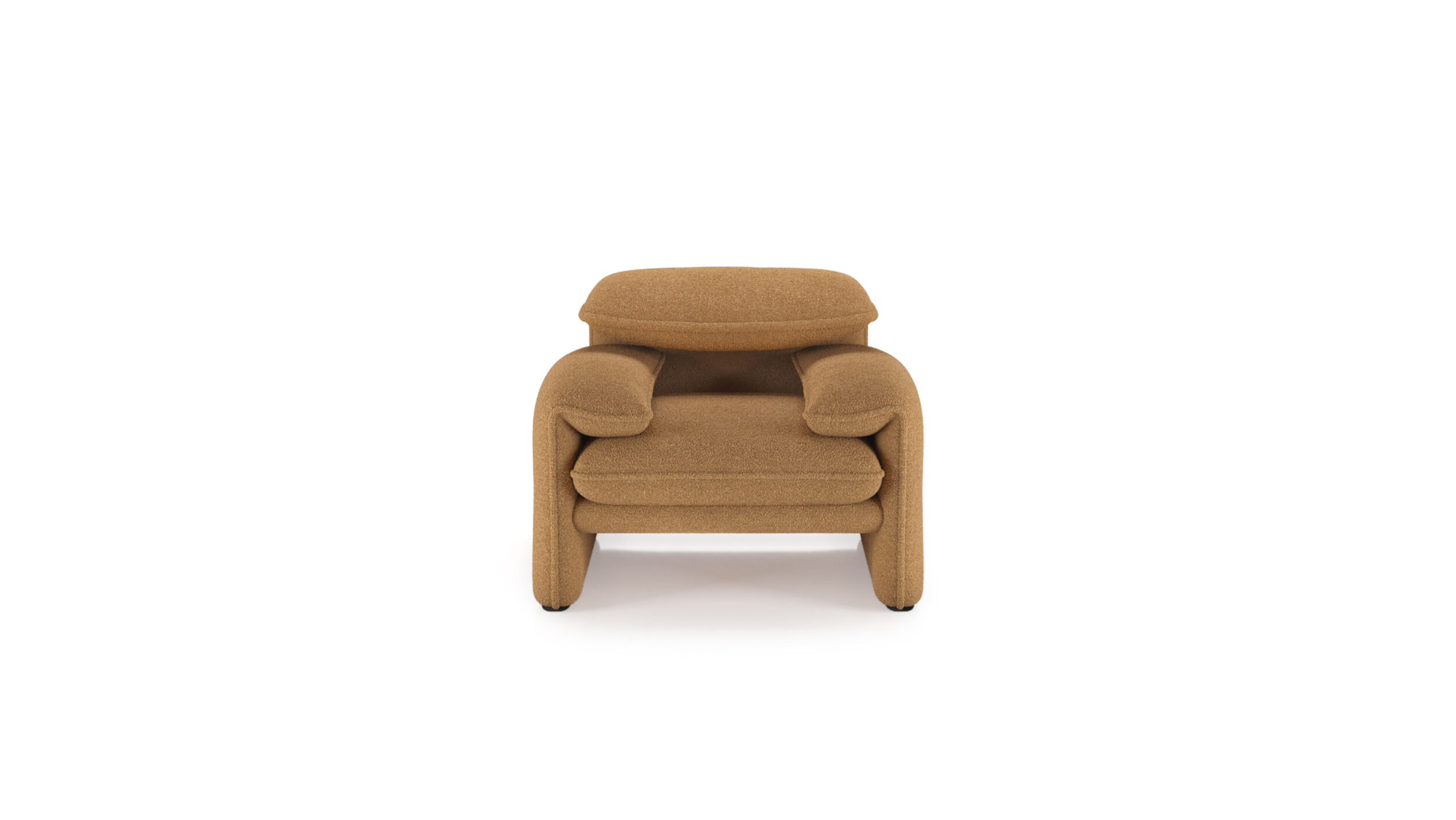 Front view 2 of the Maralunga Poltrona Armchair 675 5 A1 by Vico Magistretti, designed by Vico Magistretti, available online in Canada. Made by Archetype Forms.