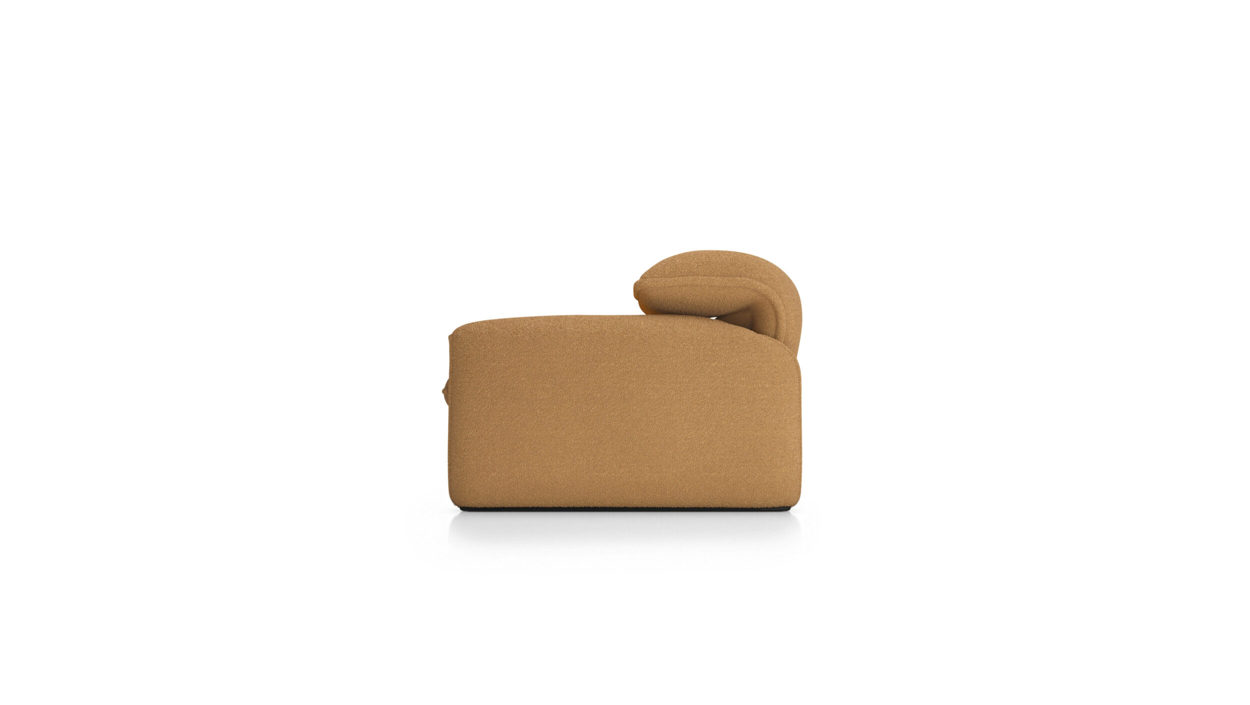 Side view of the Maralunga Poltrona Armchair 675 5 A1 by Vico Magistretti, designed by Vico Magistretti, available online in Canada. Made by Archetype Forms.