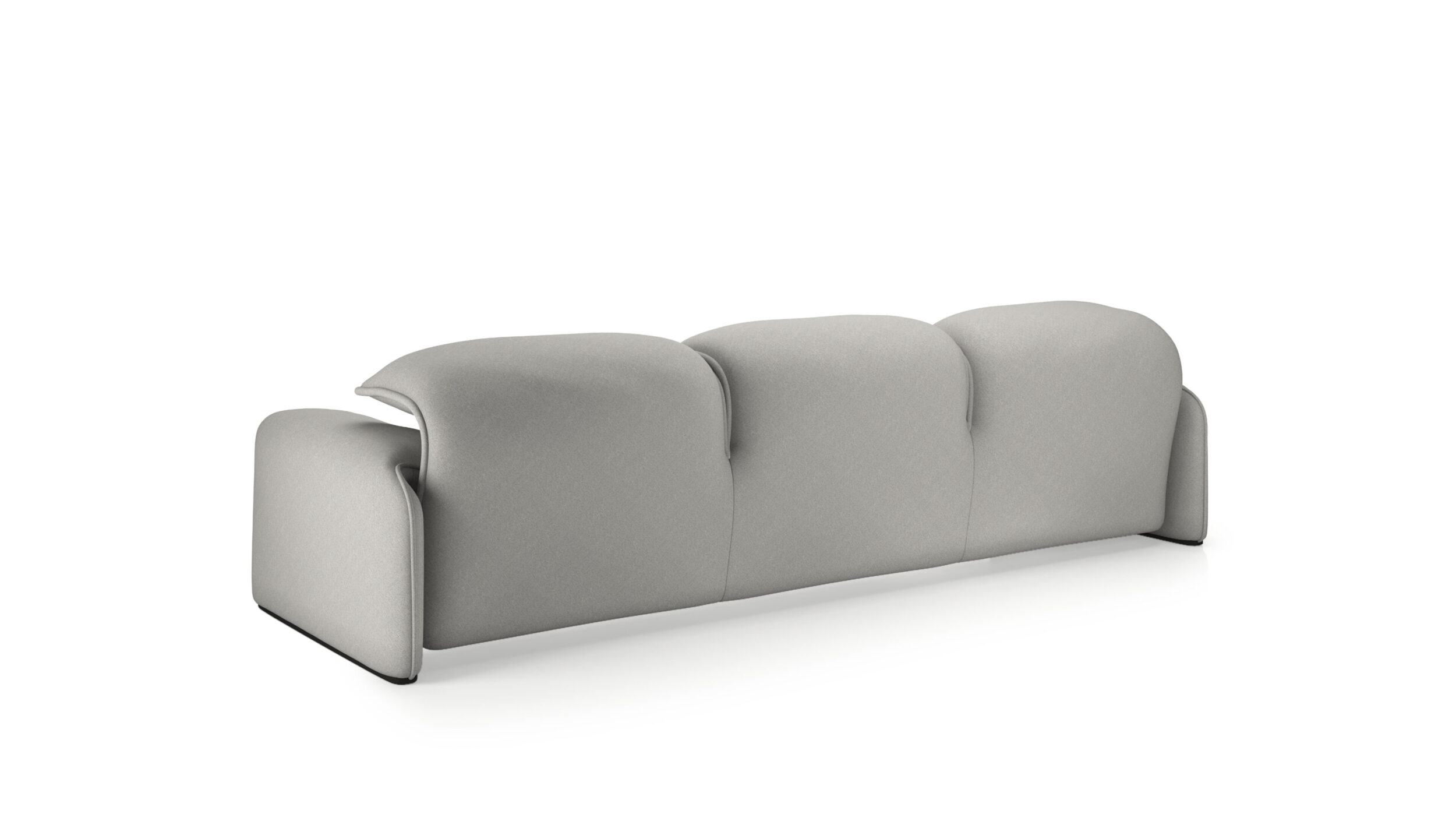 Back angle view of the Maralunga 3-Seat Sofa Large 675 03 A7 by Vico Magistretti, designed by Vico Magistretti, available online in Canada. Made by Archetype Forms.