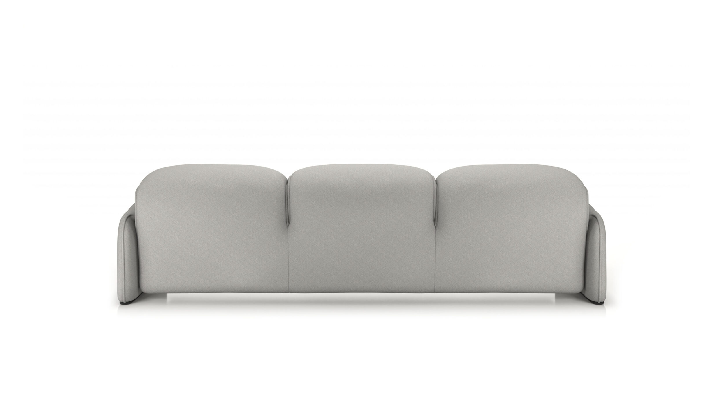 Back view of the Maralunga 3-Seat Sofa Large 675 03 A7 by Vico Magistretti, designed by Vico Magistretti, available online in Canada. Made by Archetype Forms.