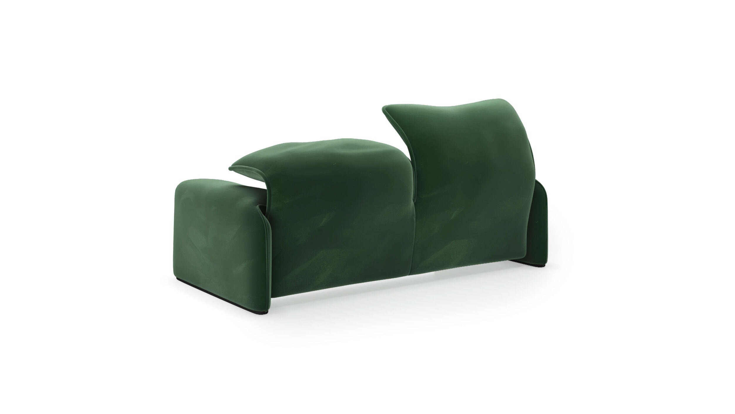 Back angle view of the Maralunga 2-Seat Sofa Loveseat Large 675 06 A6 by Vico Magistretti, designed by Vico Magistretti, available online in Canada. Made by Archetype Forms.