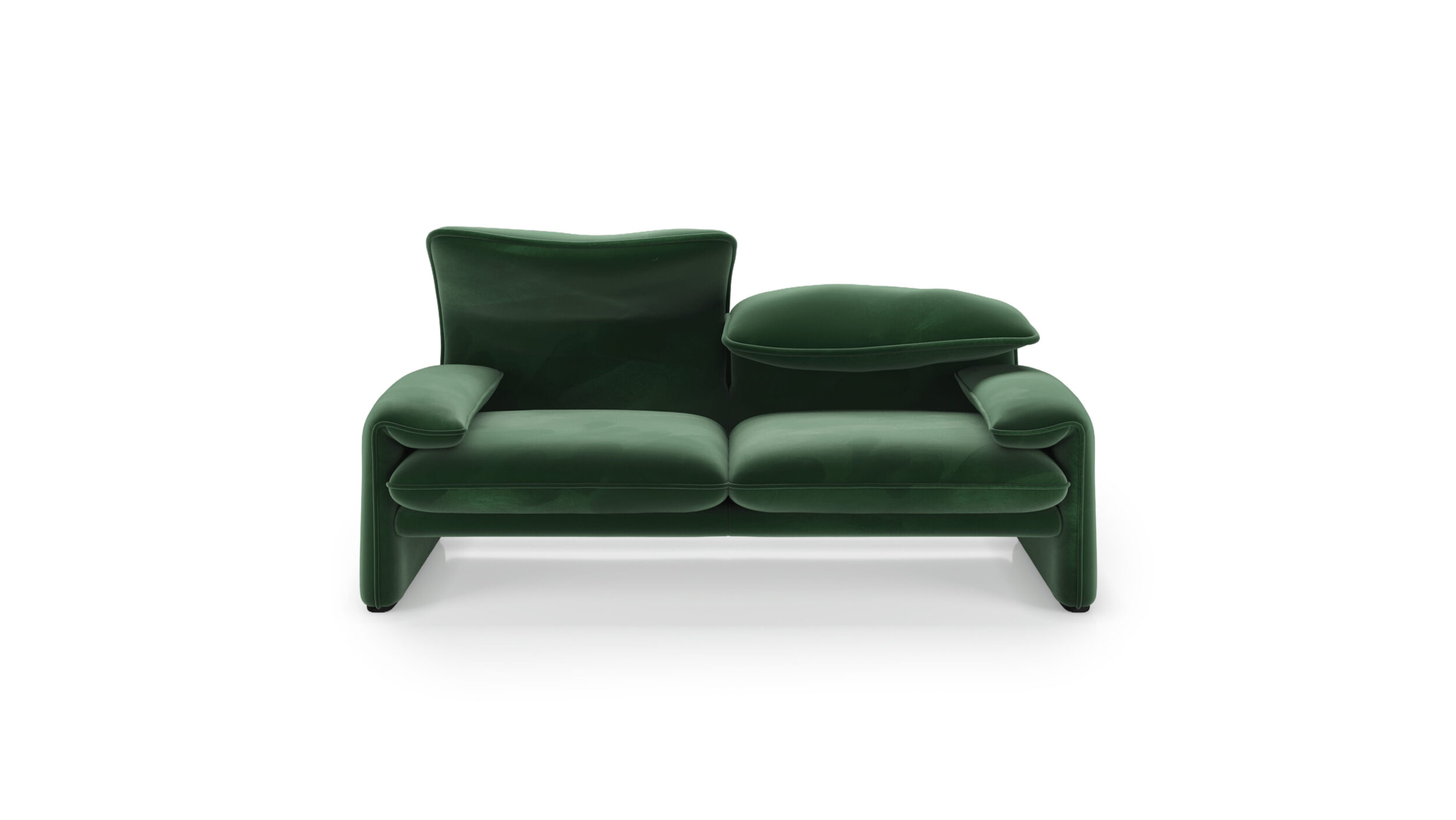 Front view of the Maralunga 2-Seat Sofa Loveseat Large 675 06 A6 by Vico Magistretti, designed by Vico Magistretti, available online in Canada. Made by Archetype Forms.