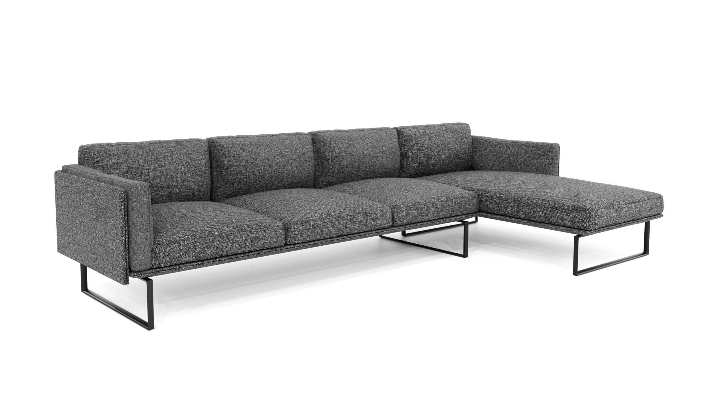 Front angle view of the 202-203 16 Otto Sofa Four Seater With Chaise by Pierro Lissoni, available online in Canada. Designed by Pierro Lissoni, Made by Archetype Forms.