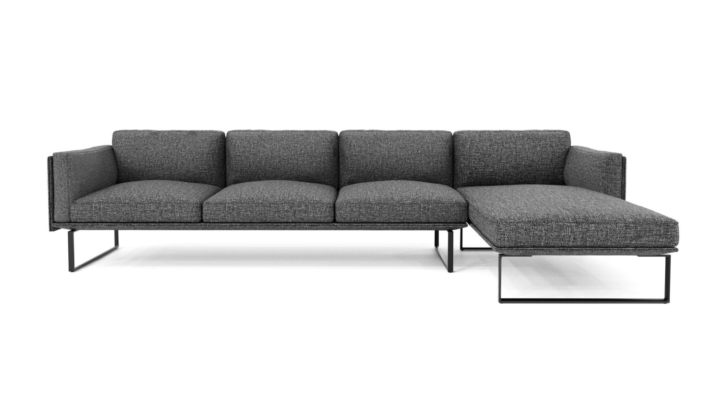 Front view of the 202-203 16 Otto Sofa Four Seater With Chaise by Pierro Lissoni, available online in Canada. Designed by Pierro Lissoni, Made by Archetype Forms.