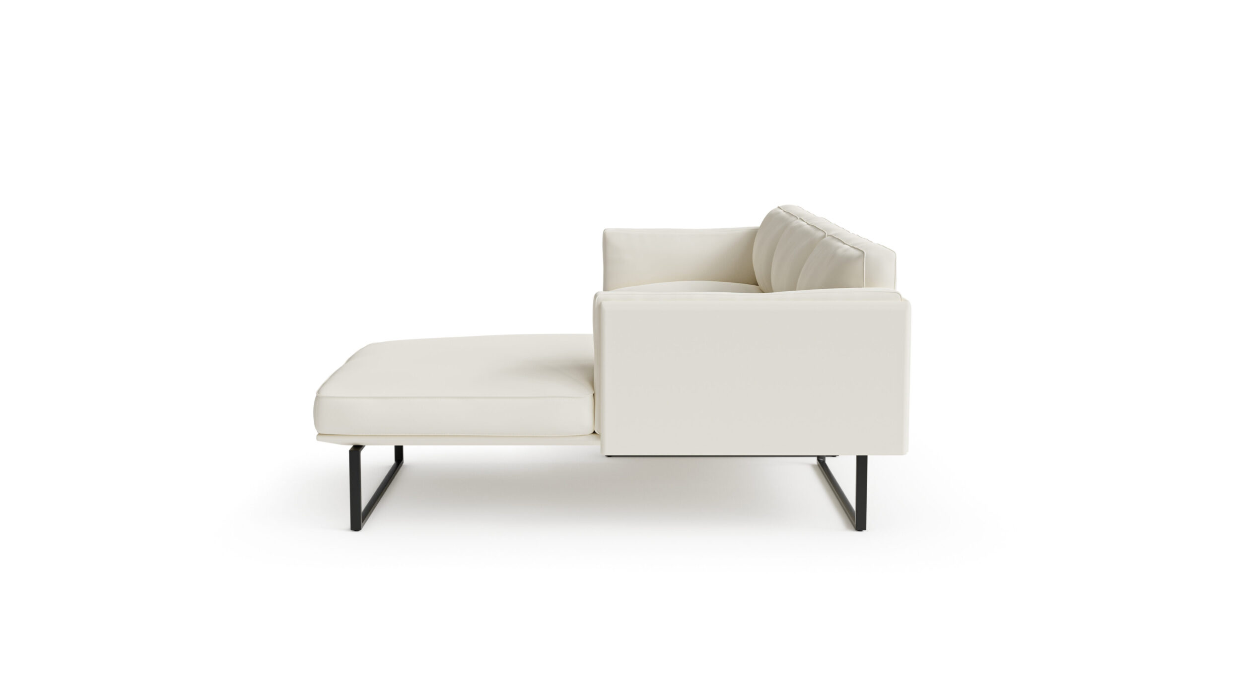 Side view of the 202-09 Otto Sofa Three Seater With Chaise by Pierro Lissoni, available online in Canada. Designed by Pierro Lissoni, Made by Archetype Forms.