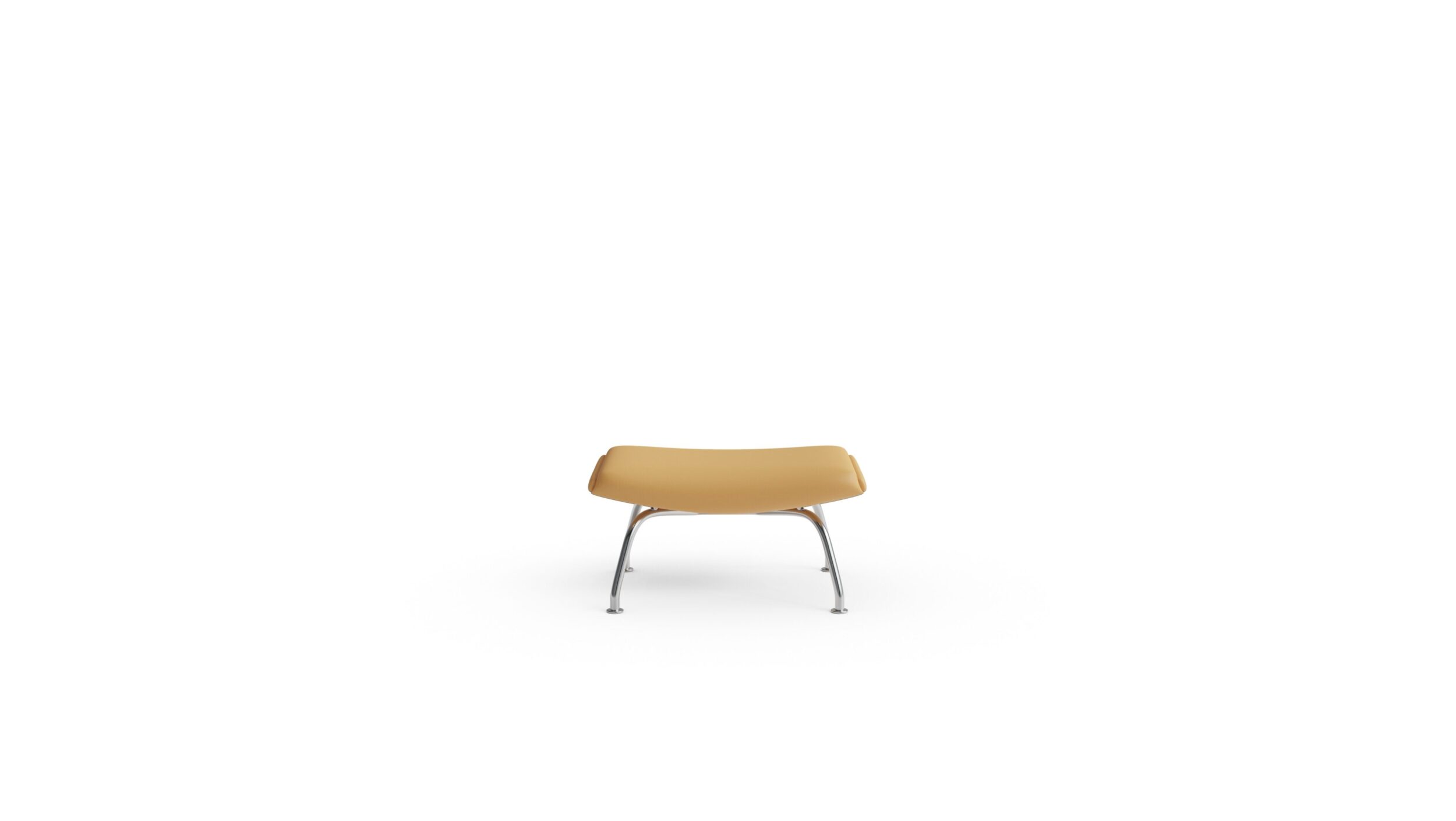 1002 Ox Ottoman & Queen Ottoman Reproduction by Archetype Forms - Hans Wegner - Front View, Leather