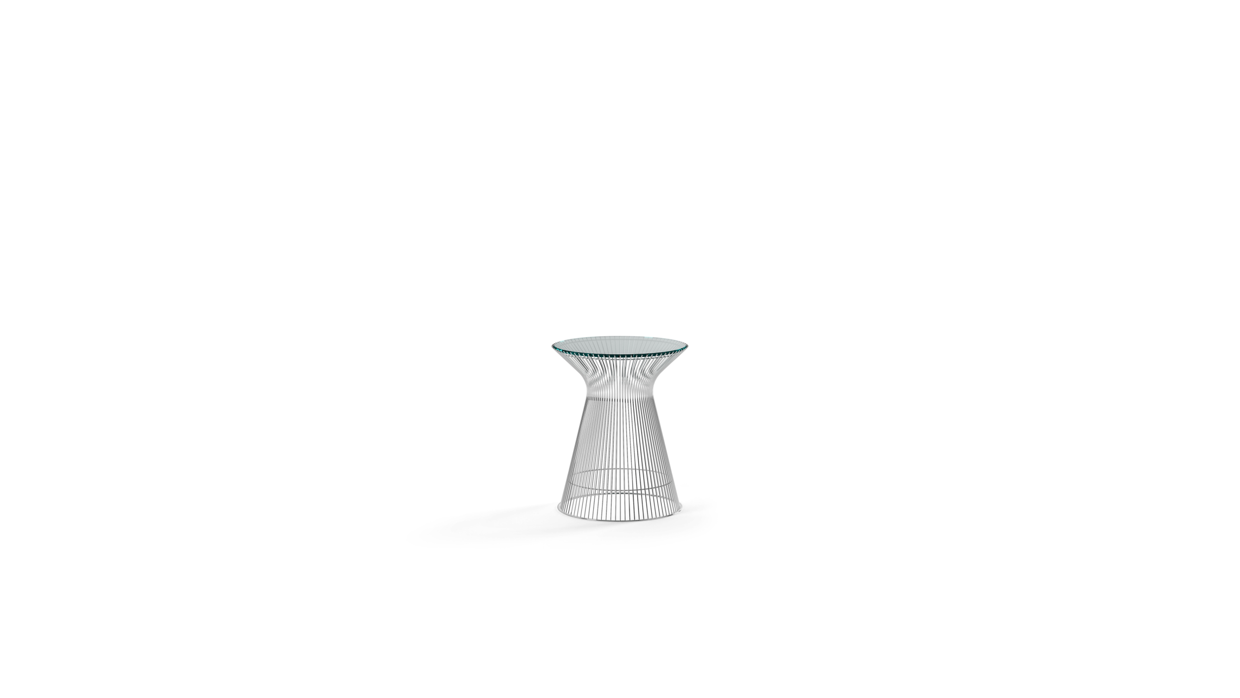 Front view of the Platner Series 3710T Side Table Glass Top by Warren Platner, designed by Warren Platner, available online in Canada. Made by Archetype Forms.