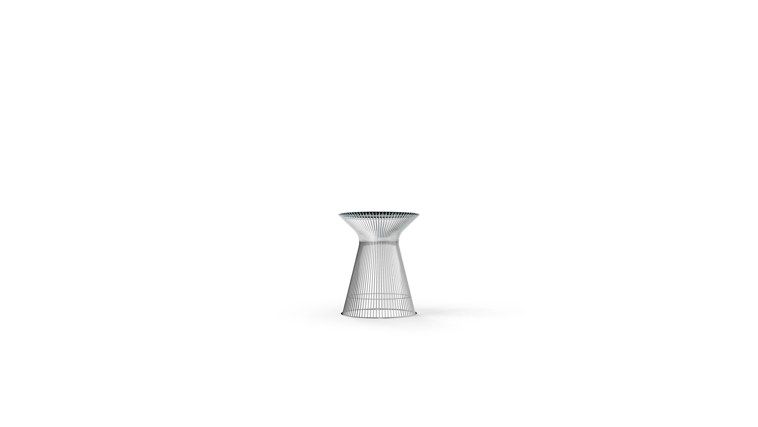 Side view of the Platner Series 3710T Side Table Glass Top by Warren Platner, designed by Warren Platner, available online in Canada. Made by Archetype Forms.