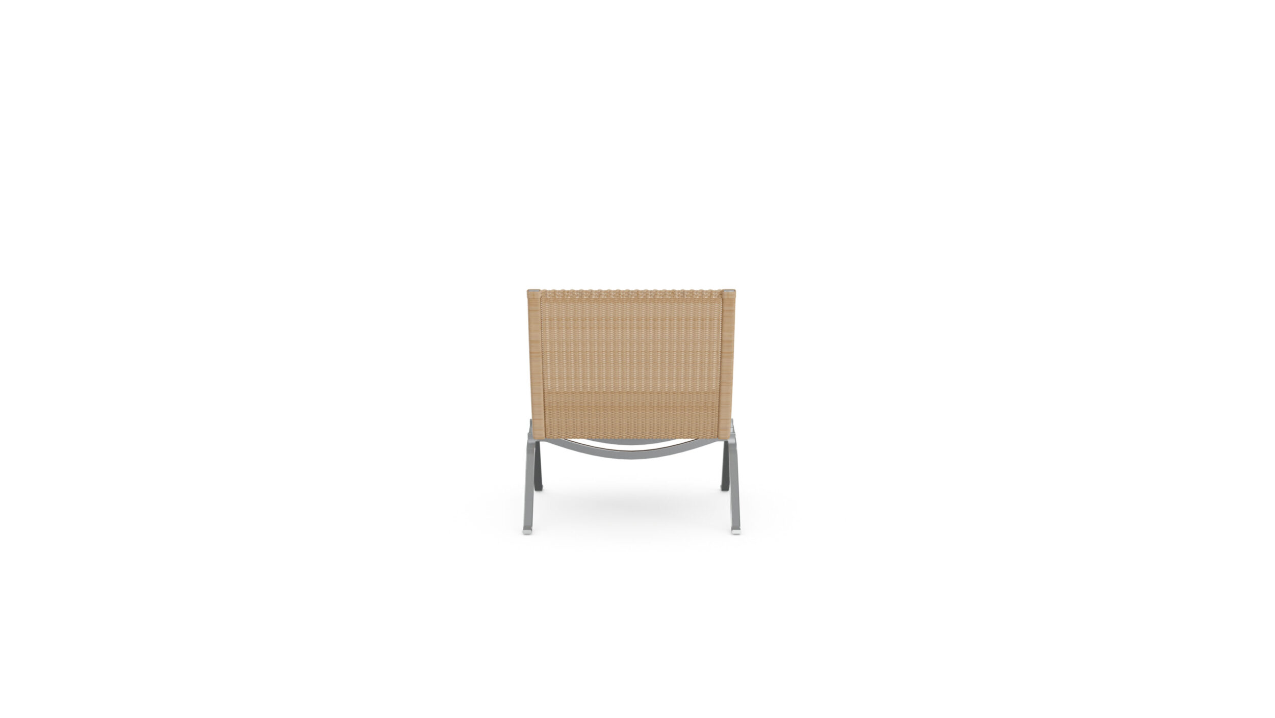 Back view of the Poul Kjærholm Model PK22 Easy Chair Rattan Wicker by Poul Kjærholm, available online in Canada. Made by Archetype Forms.