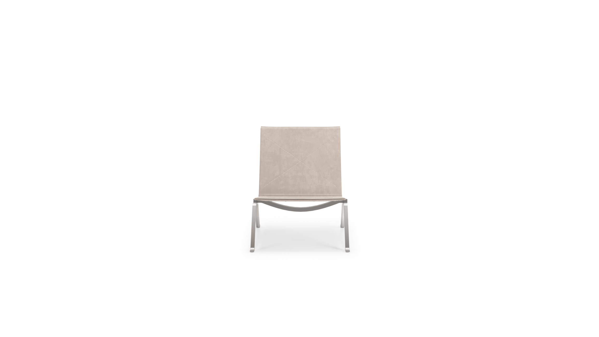 Front view of the PK22 Easy Chair Upholstered by Poul Kjærholm, designed by Poul Kjærholm, available online in Canada. Made by Archetype Forms.