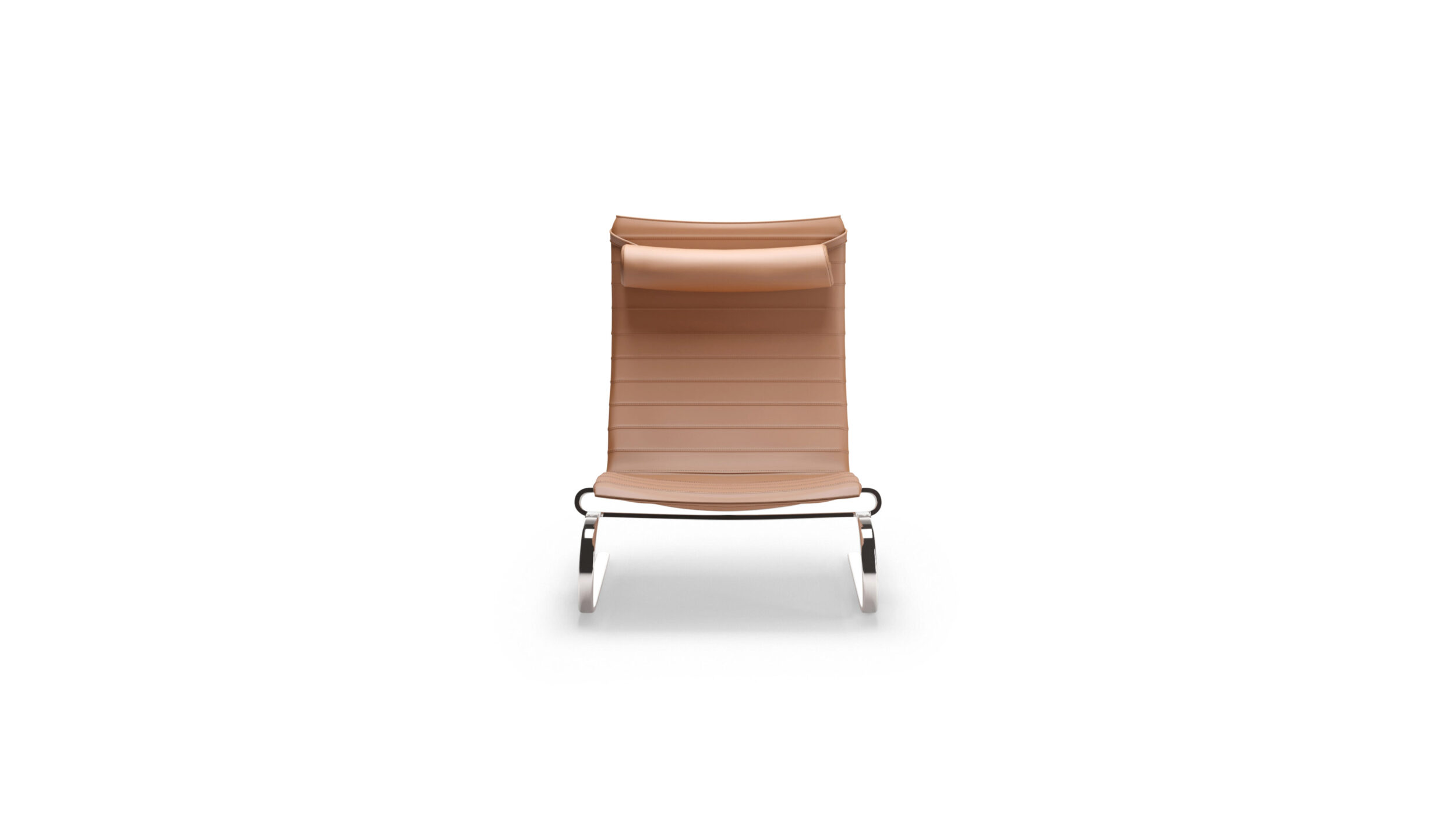 Front view of the Poul Kjærholm PK20 Chair Lounge Chair Animal Hide by Poul Kjærholm, available online in Canada. Made by Archetype Forms.