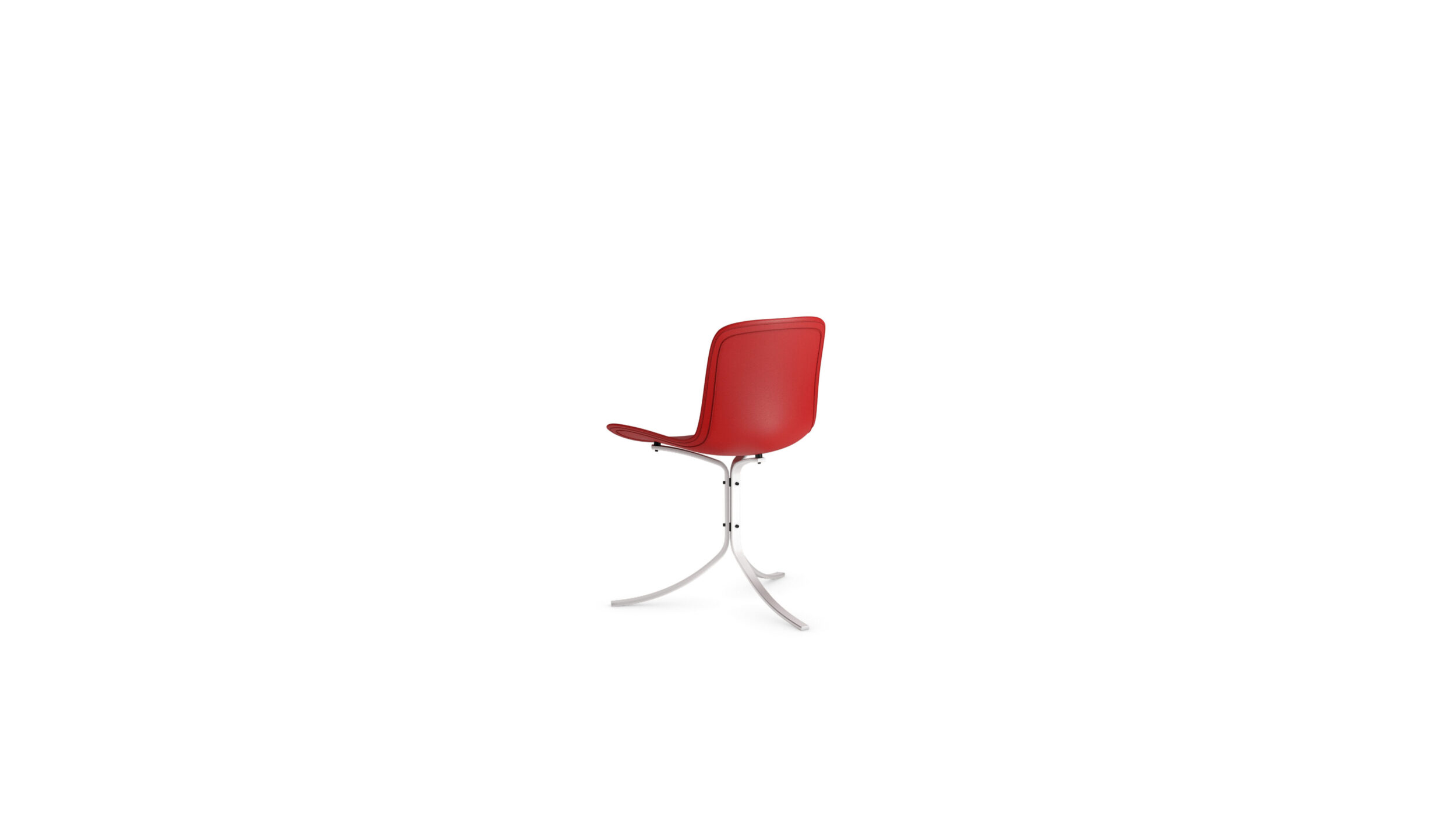 Back angle view of the Poul Kjærholm PK9 Chair Tulip Chair Side-Dining by Poul Kjærholm, available online in Canada. Made by Archetype Forms.