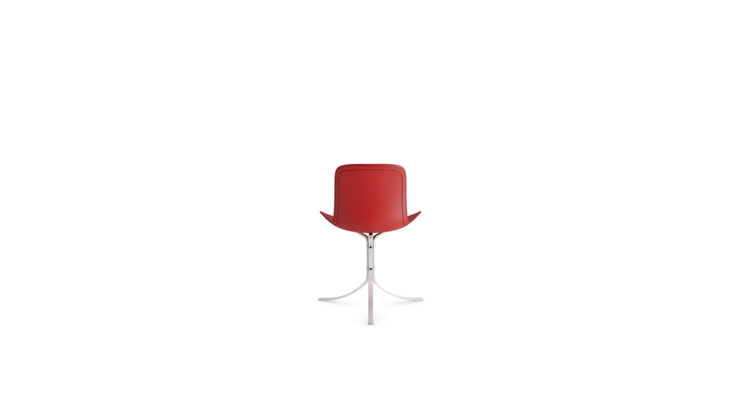 Back view of the Poul Kjærholm PK9 Chair Tulip Chair Side-Dining by Poul Kjærholm, available online in Canada. Made by Archetype Forms.