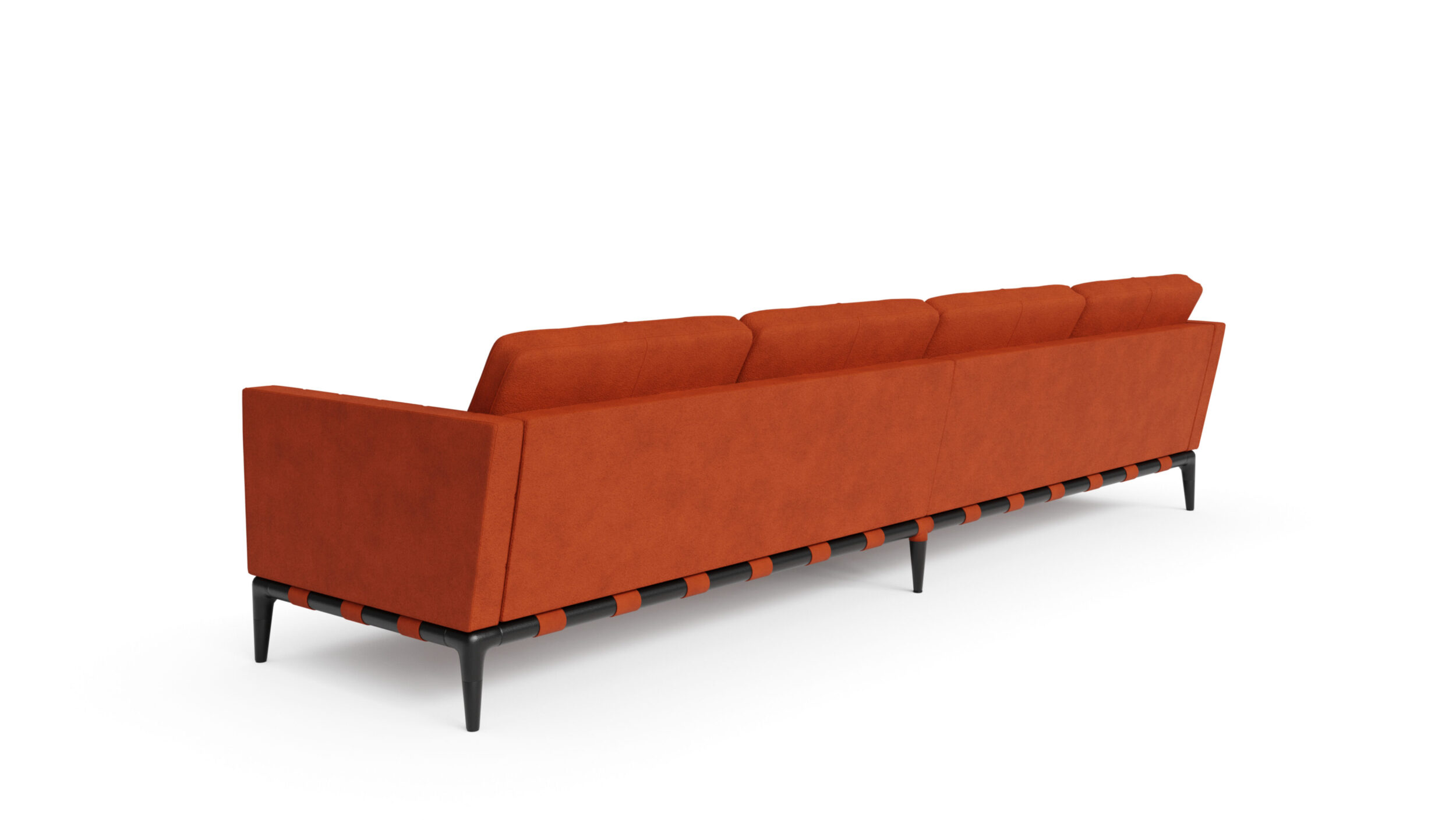 Back angle view of the 241 Privé 4-Seat Sofa 241 64 by Philippe Starck, available online in Canada. Designed by Philippe Starck, Made by Archetype Forms.