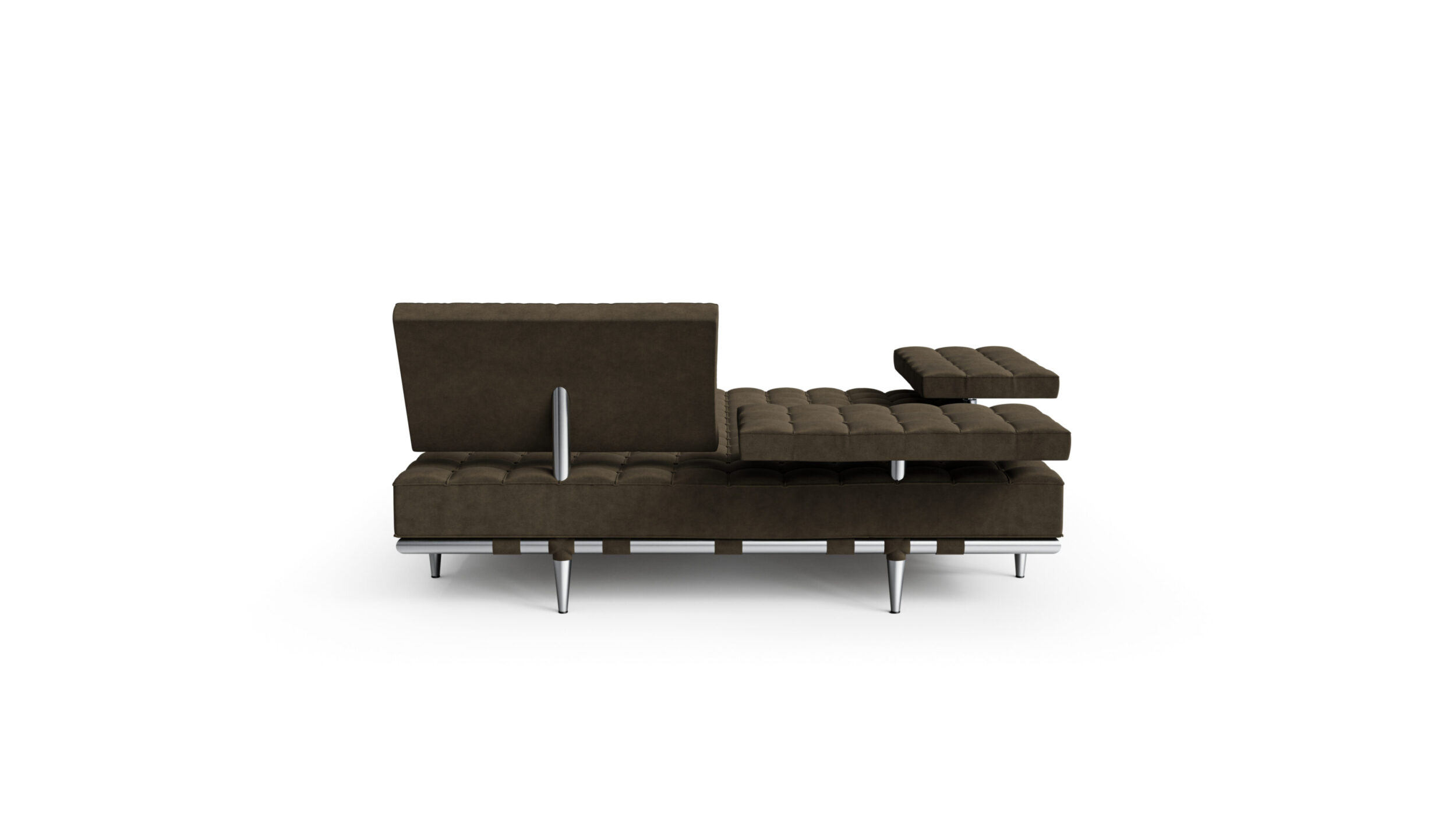 Back view of the 241 Privé Daybed 241 41-42 by Philippe Starck, available online in Canada. Designed by Philippe Starck, Made by Archetype Forms.