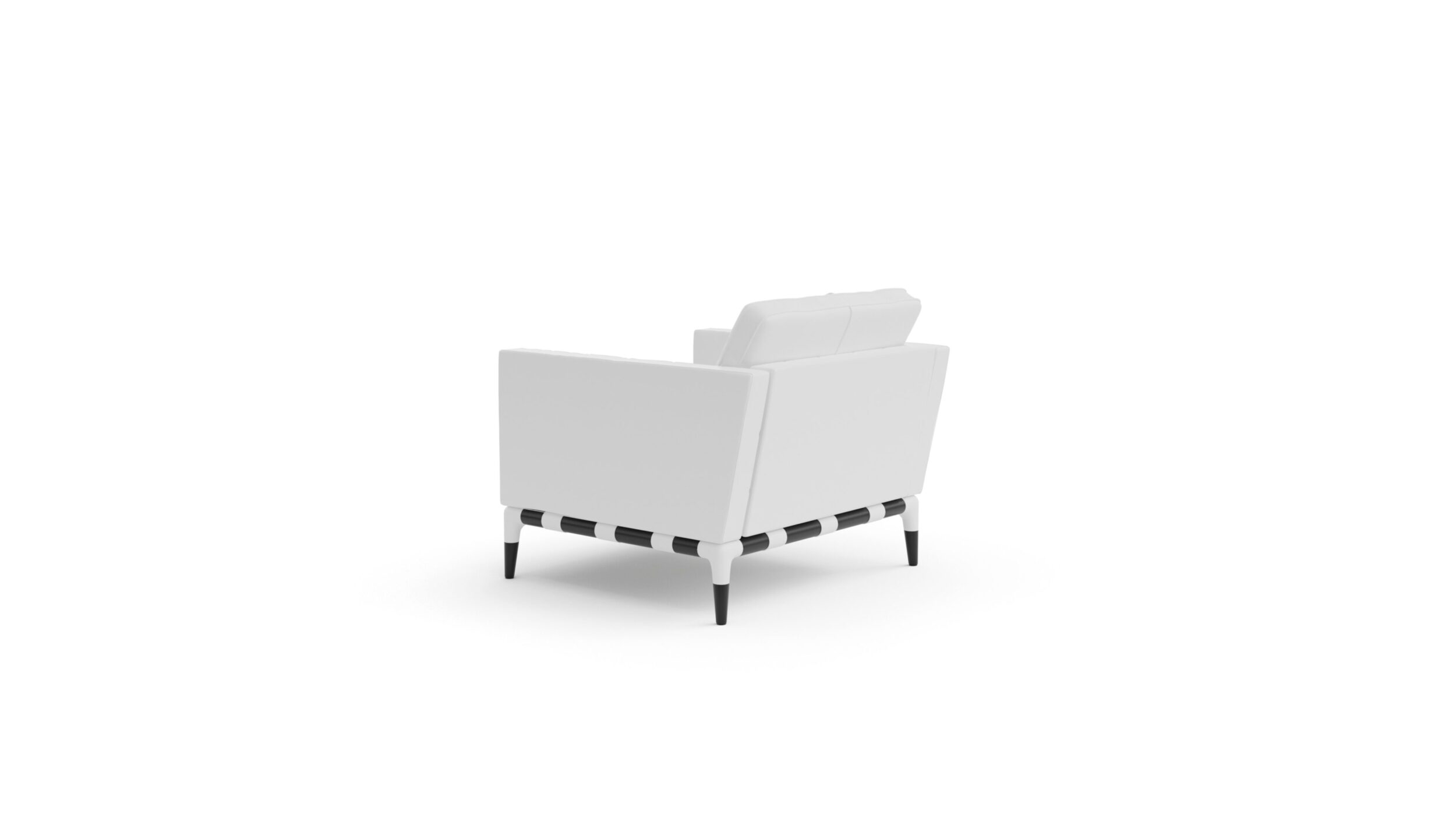 Back angle view of the 241 Privé Armchair 241 61 by Philippe Starck, available online in Canada. Designed by Philippe Starck, Made by Archetype Forms.