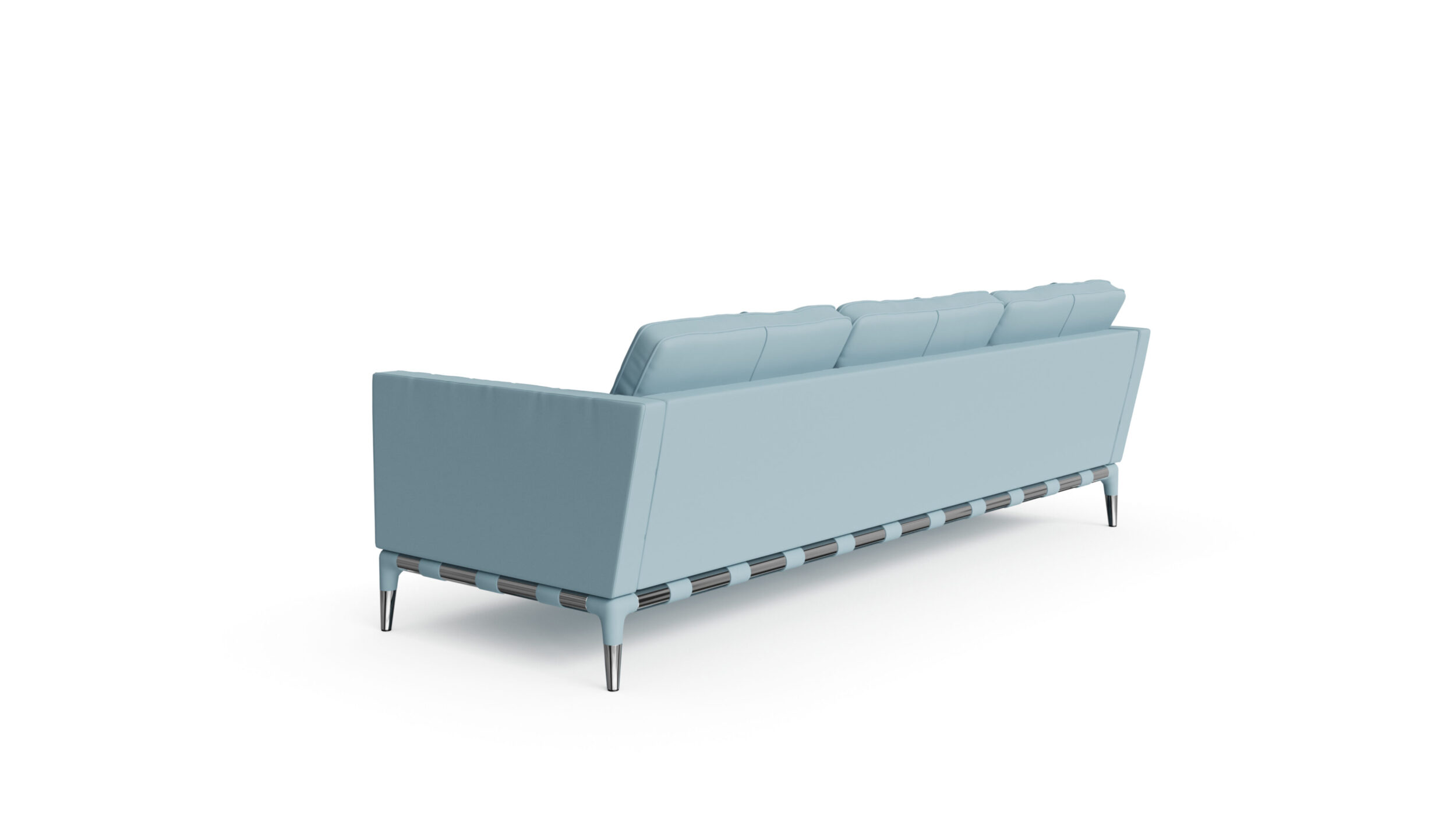 Back angle view of the 241 Privé 3-Seat Sofa 241 63 by Philippe Starck, available online in Canada. Designed by Philippe Starck, Made by Archetype Forms.