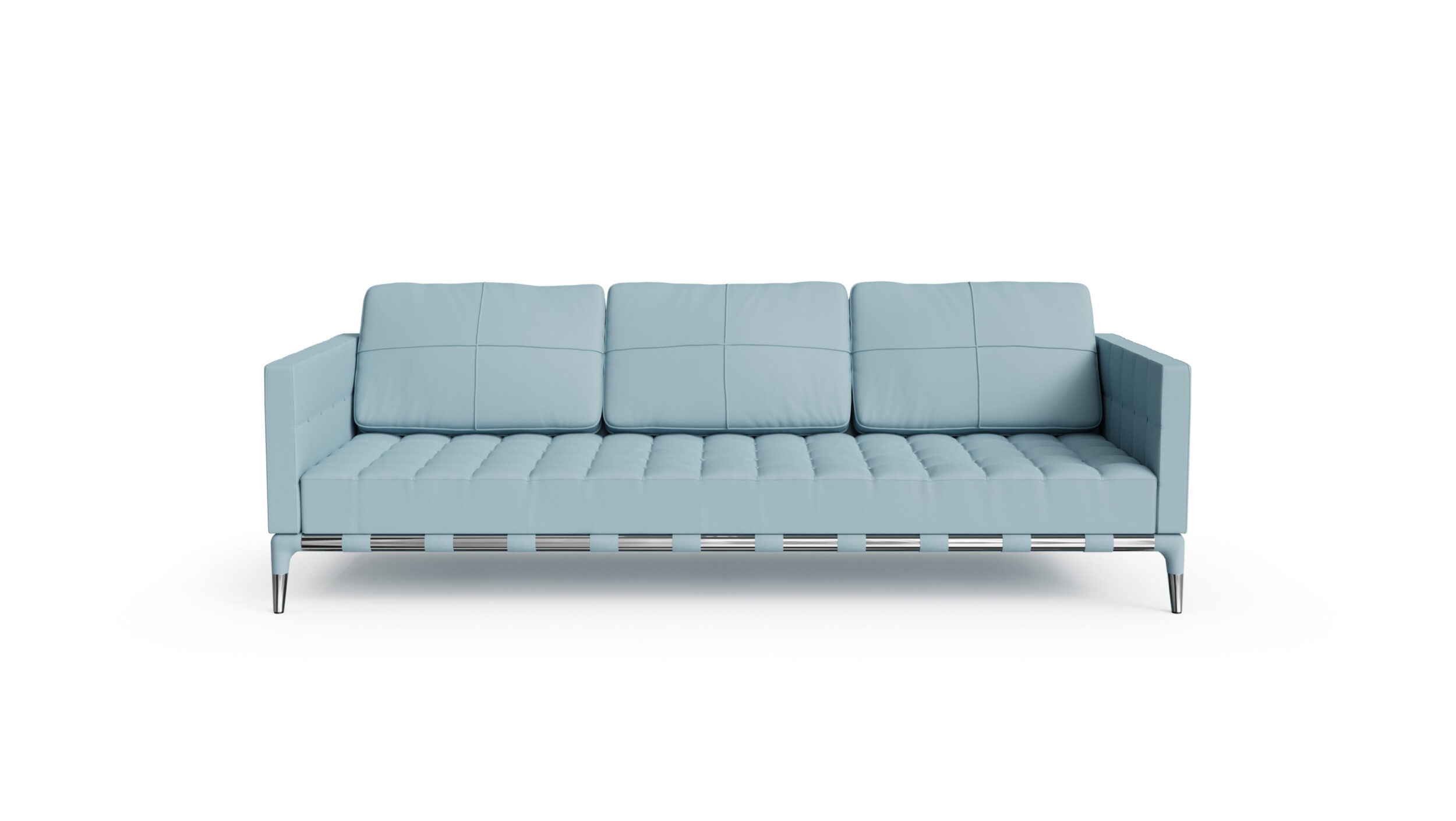 Front view of the 241 Privé 3-Seat Sofa 241 63 by Philippe Starck, available online in Canada. Designed by Philippe Starck, Made by Archetype Forms.