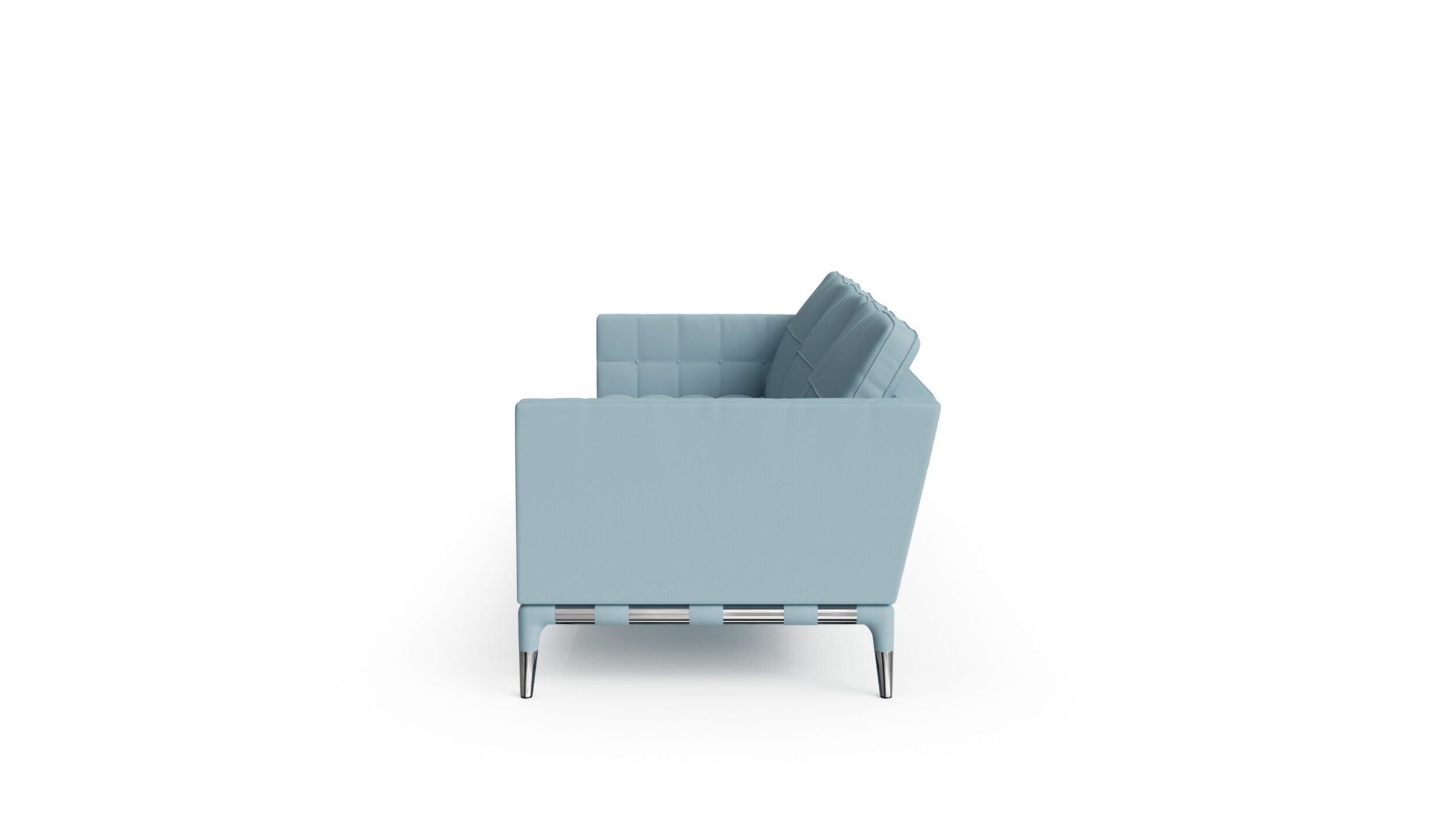 Side view of the 241 Privé 3-Seat Sofa 241 63 by Philippe Starck, available online in Canada. Designed by Philippe Starck, Made by Archetype Forms.